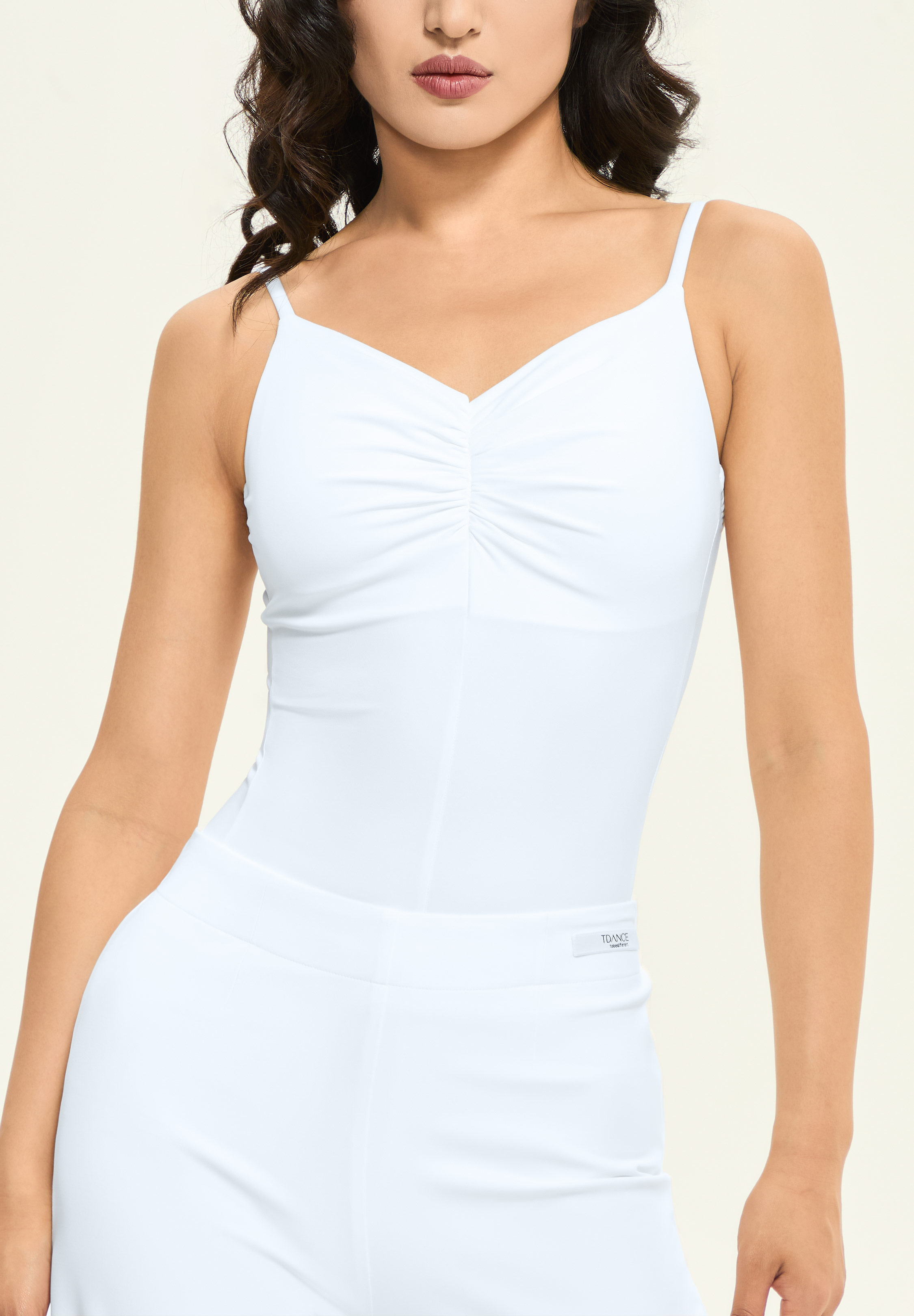 TDANCE Basic Ruche Top JM-0128-White