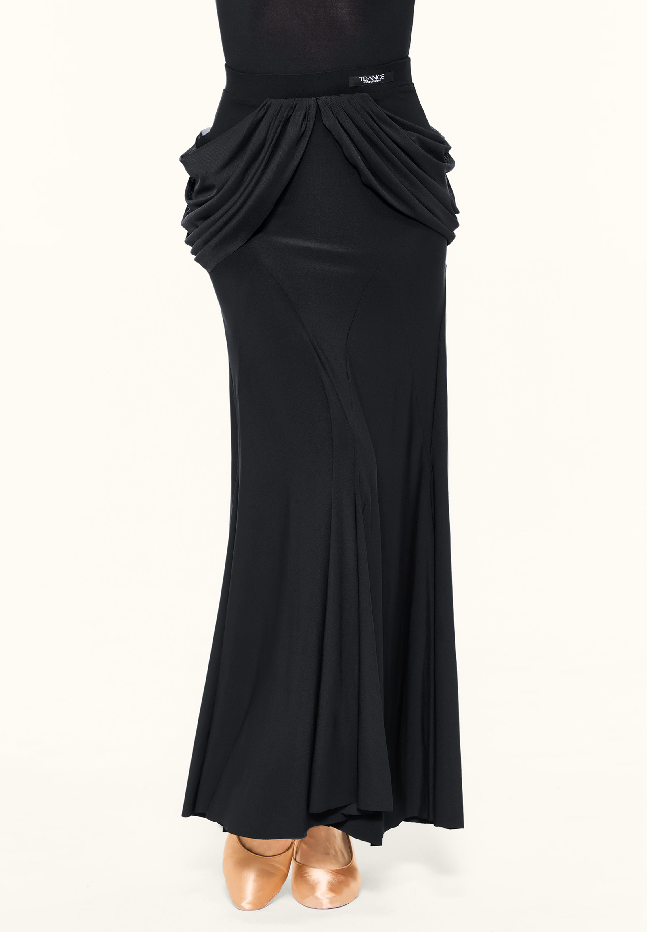 TDANCE Draped Sided Maxi Skirt JM-0007-Black