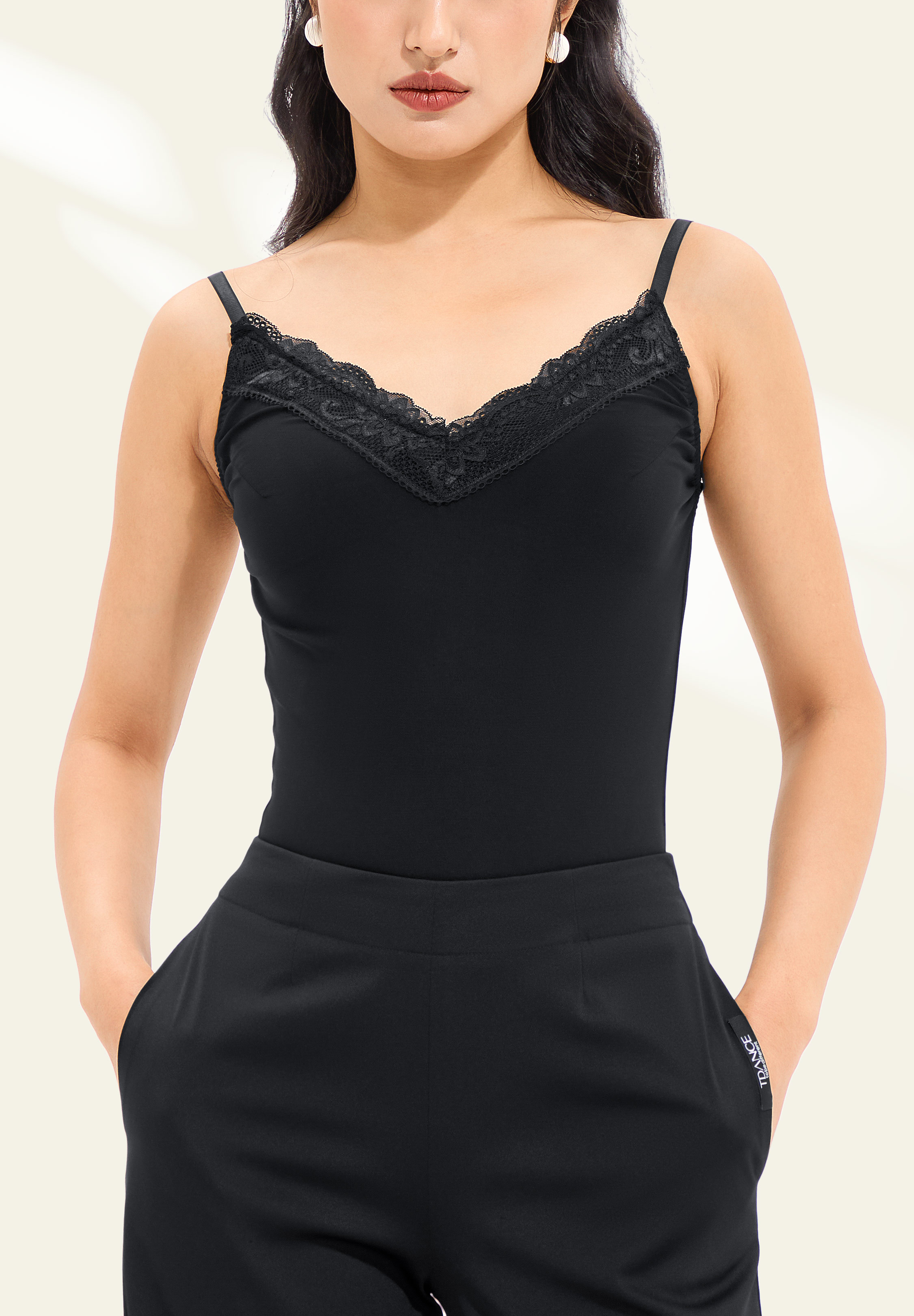 TDANCE Fitted Lace Dance Top GL-0089-Black