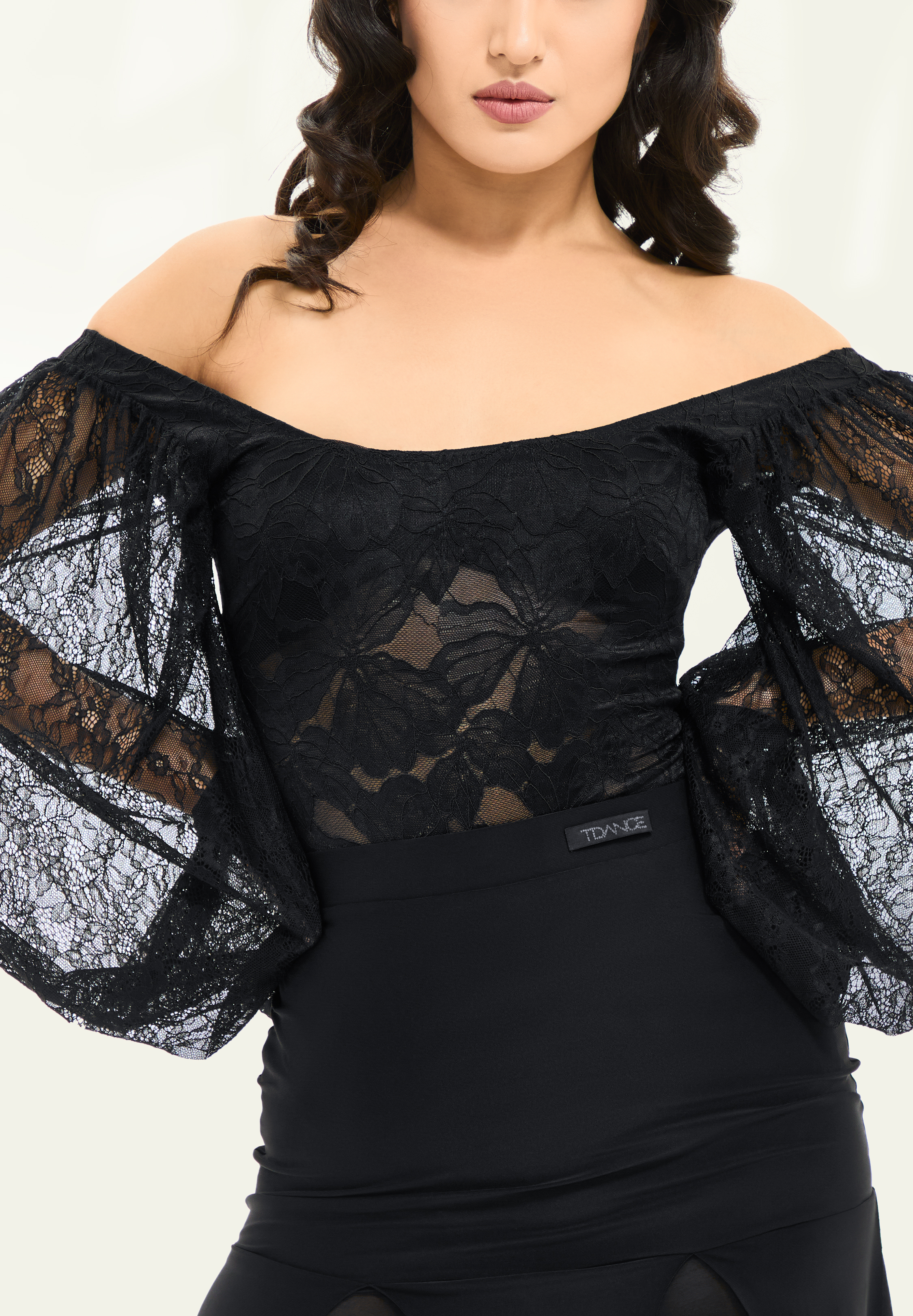 TDANCE Floral Bishop Top JM-0120-Black