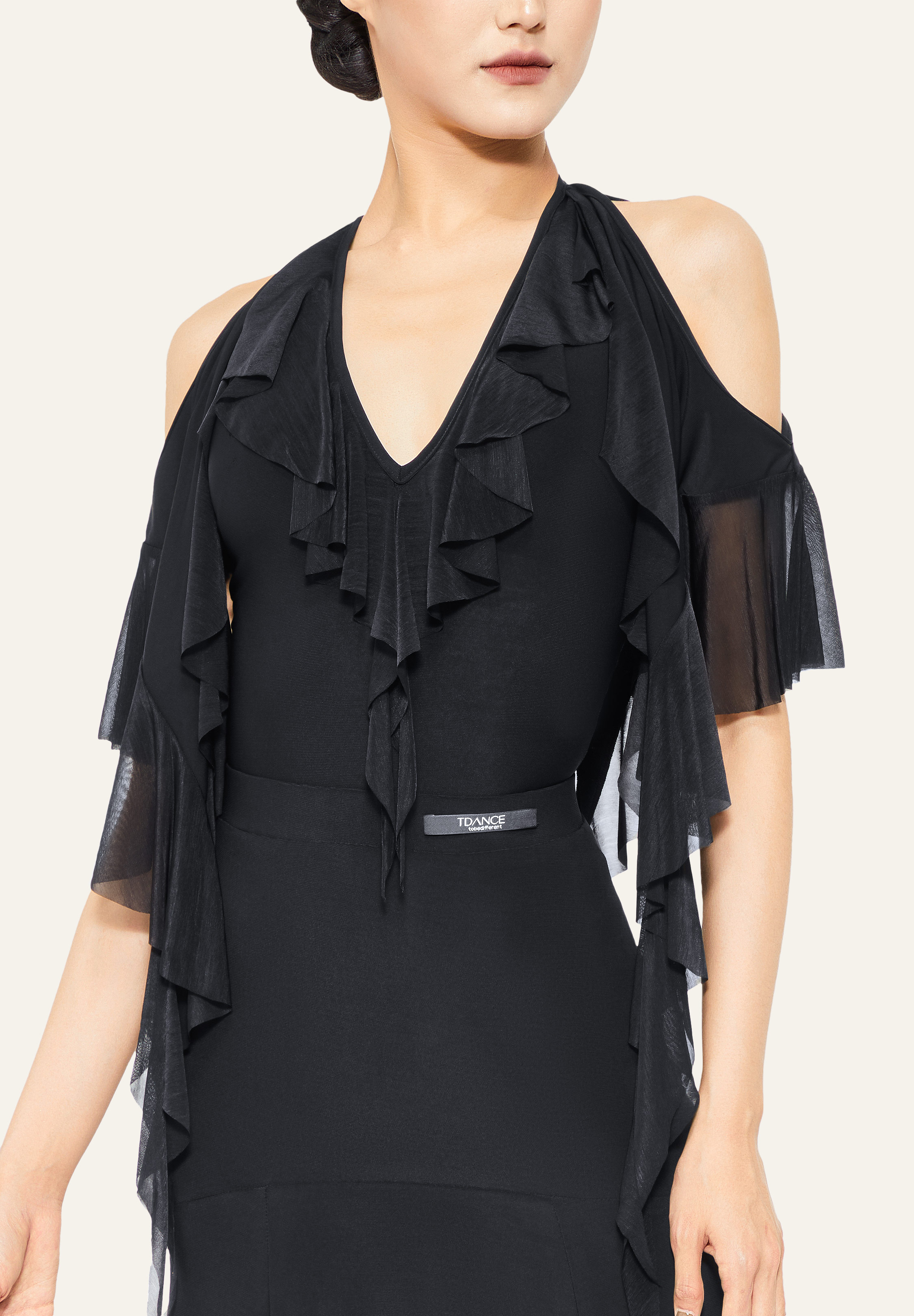 TDANCE Fluttering Frills Dance Top JM-0003-Black