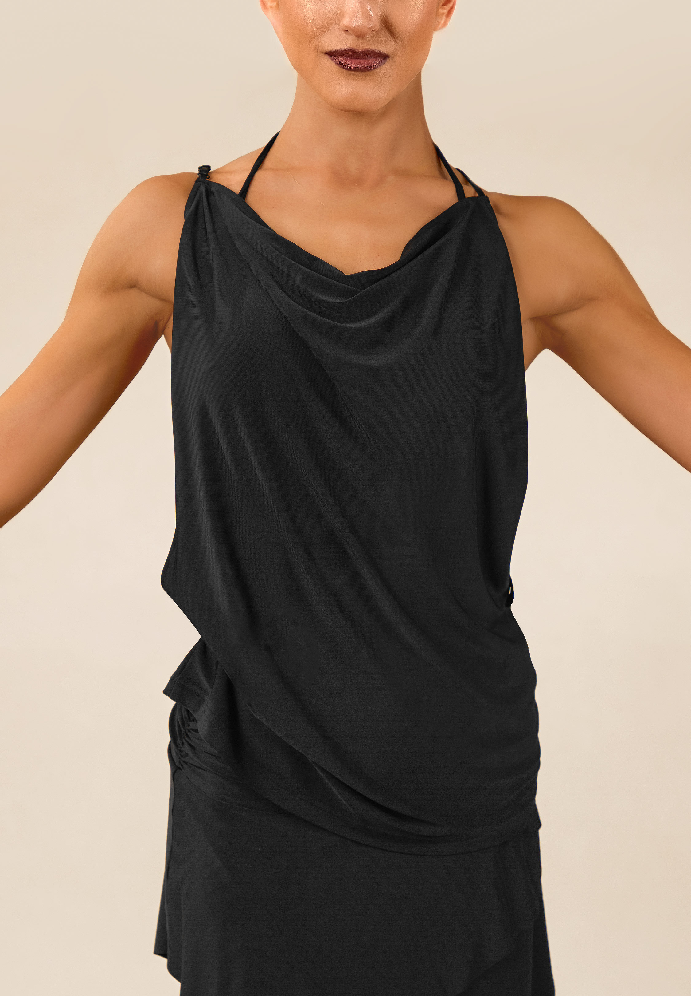 TDANCE Midnight Open Back Tunic GL-0340-Black