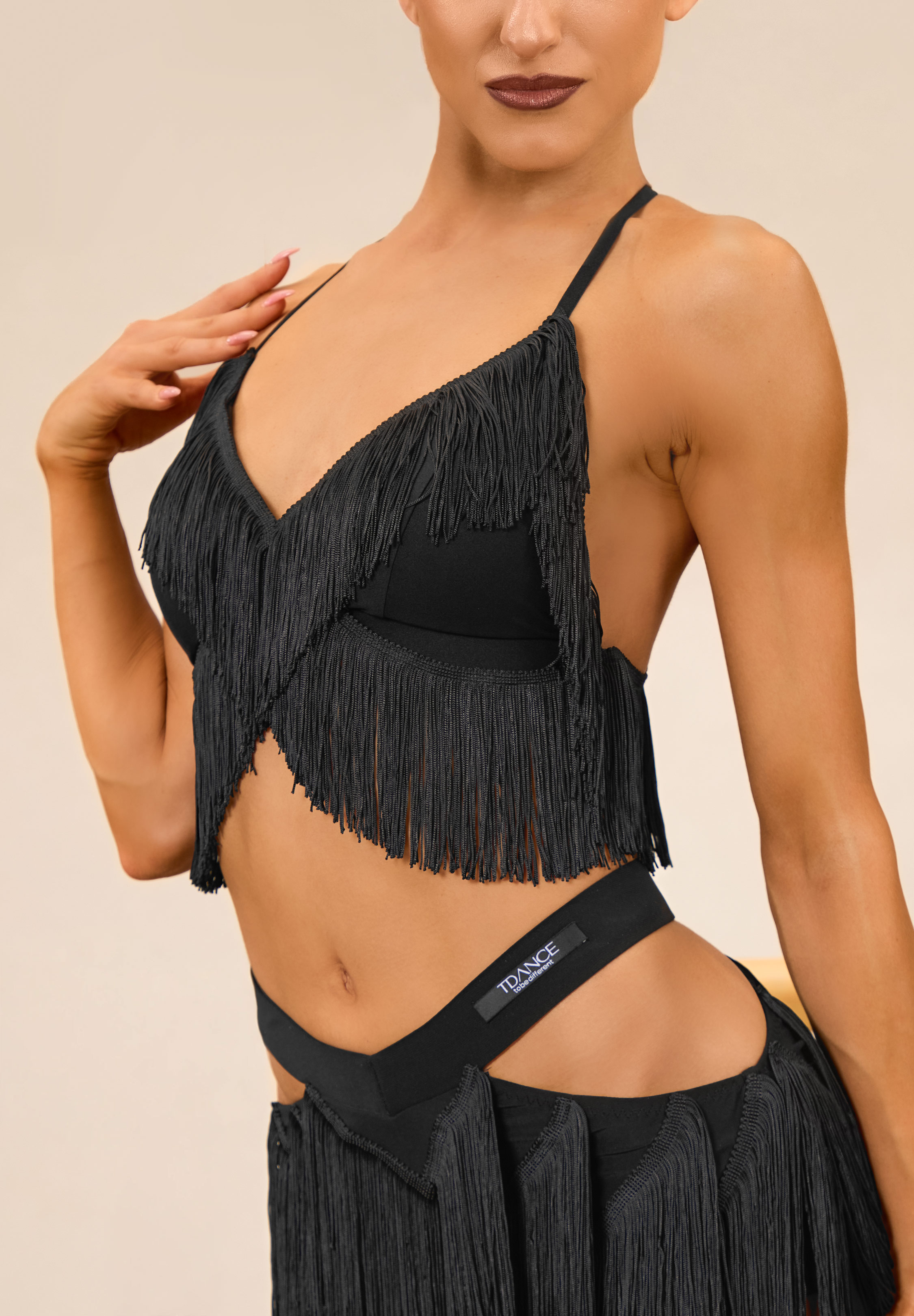 TDANCE Fringe Racerback Dance Top GL-0363-Black