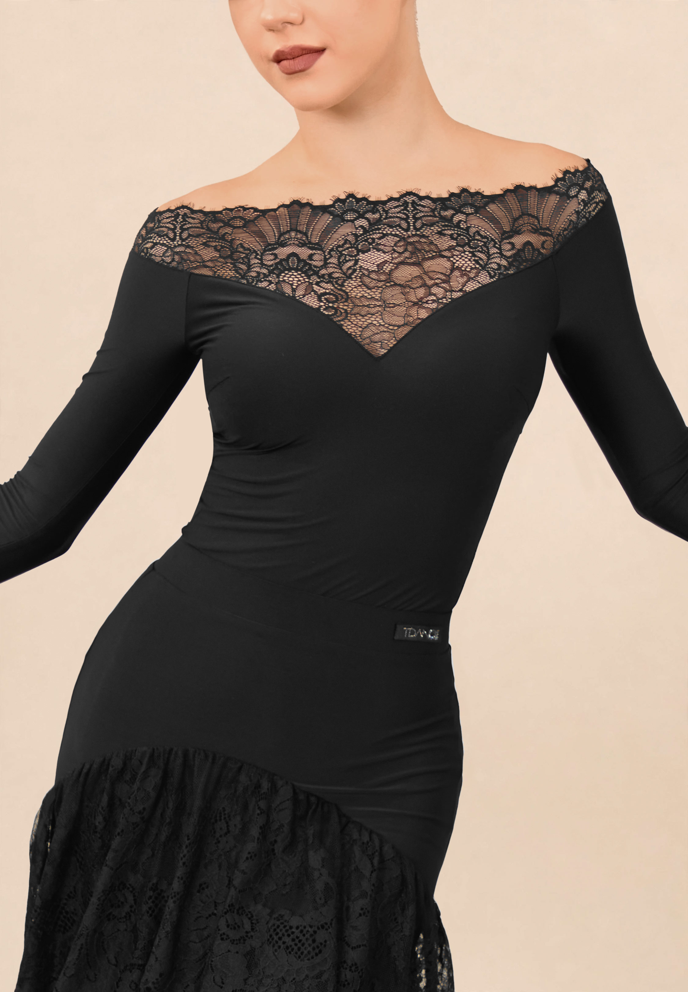 TDANCE Off-Shoulder Dance Body JM-0372-Black