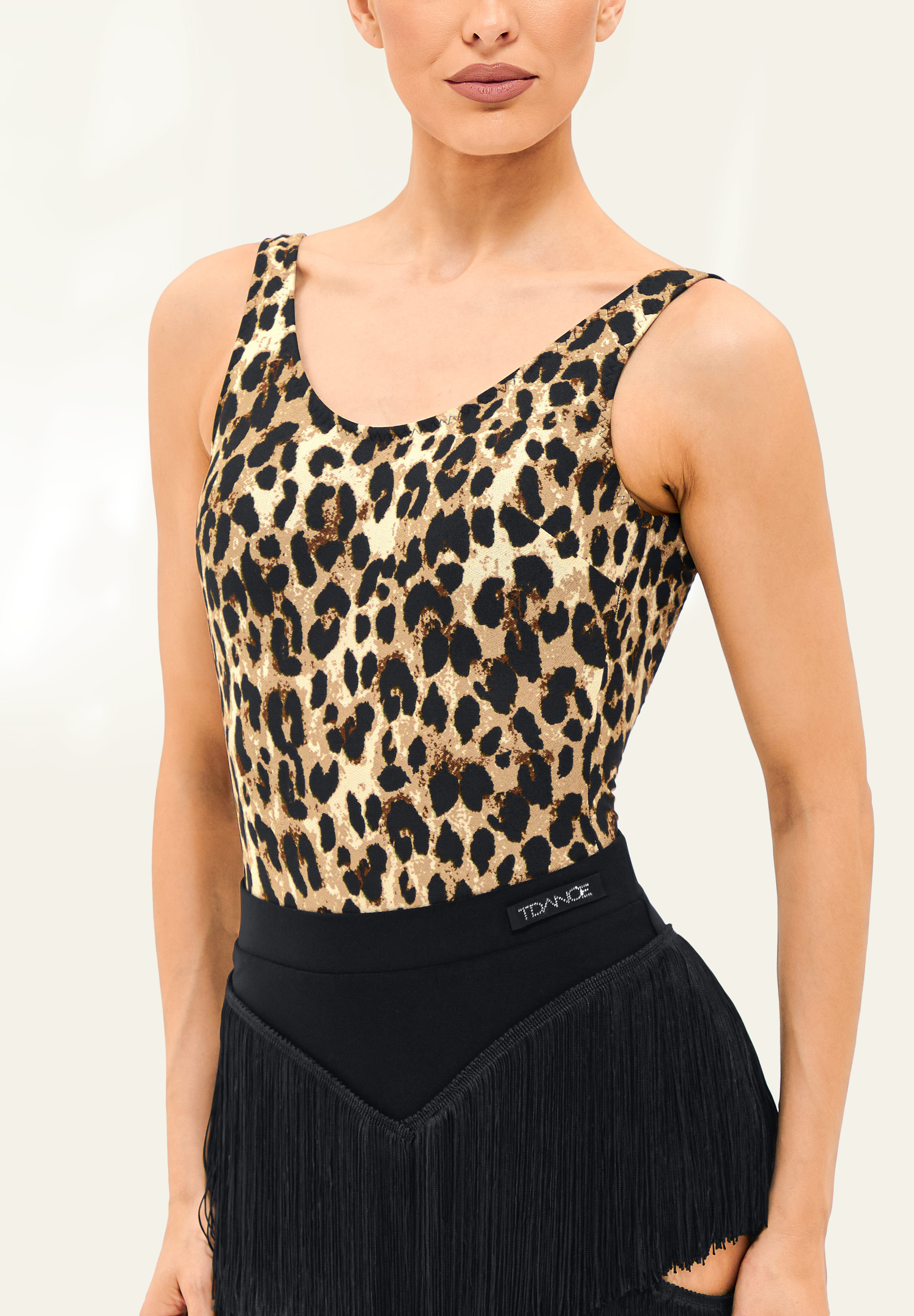 TDANCE Scoop Camisole Top GL-0150-Leopard Print