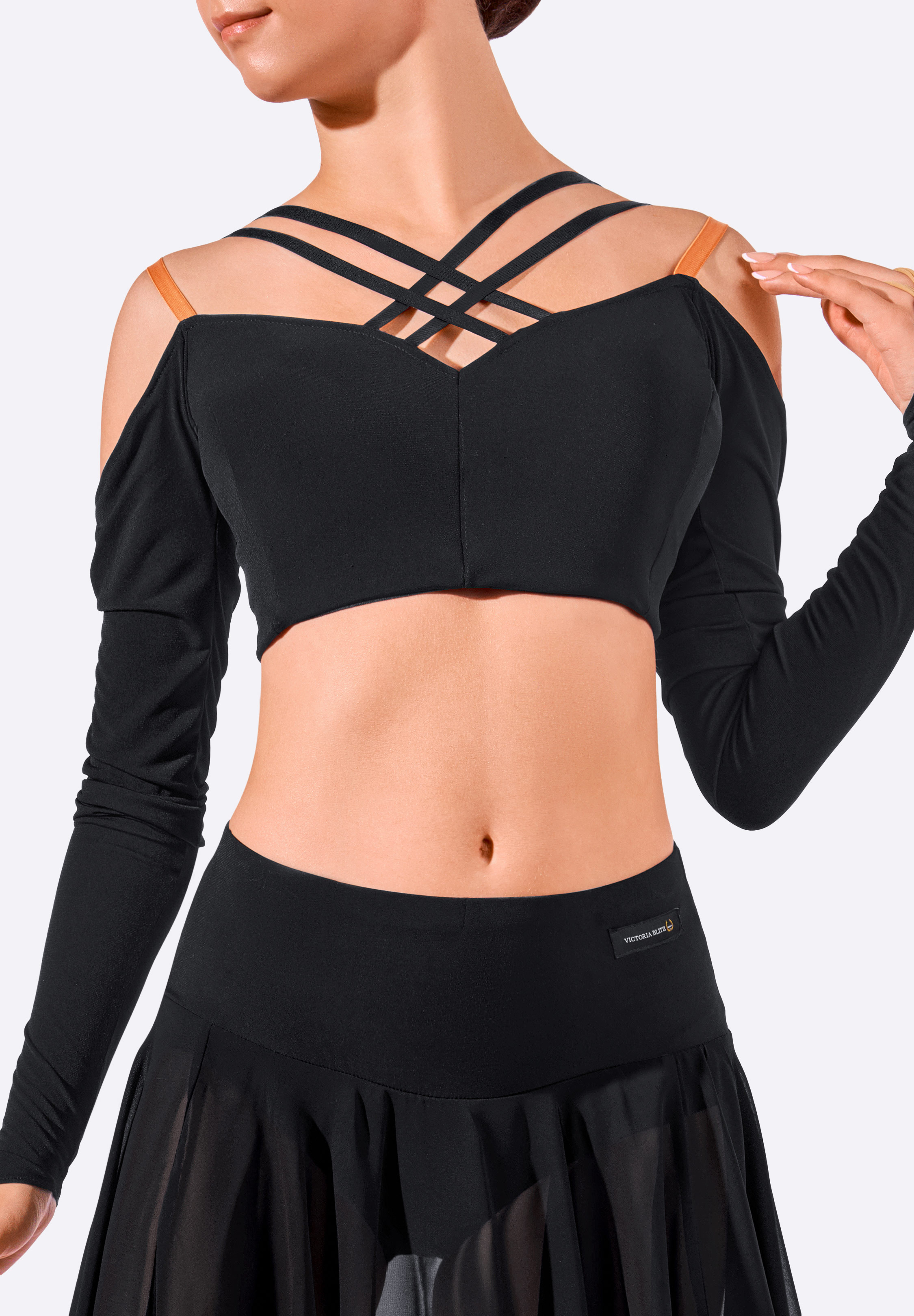 Victoria Blitz Womens Dance Top Gaga-Black
