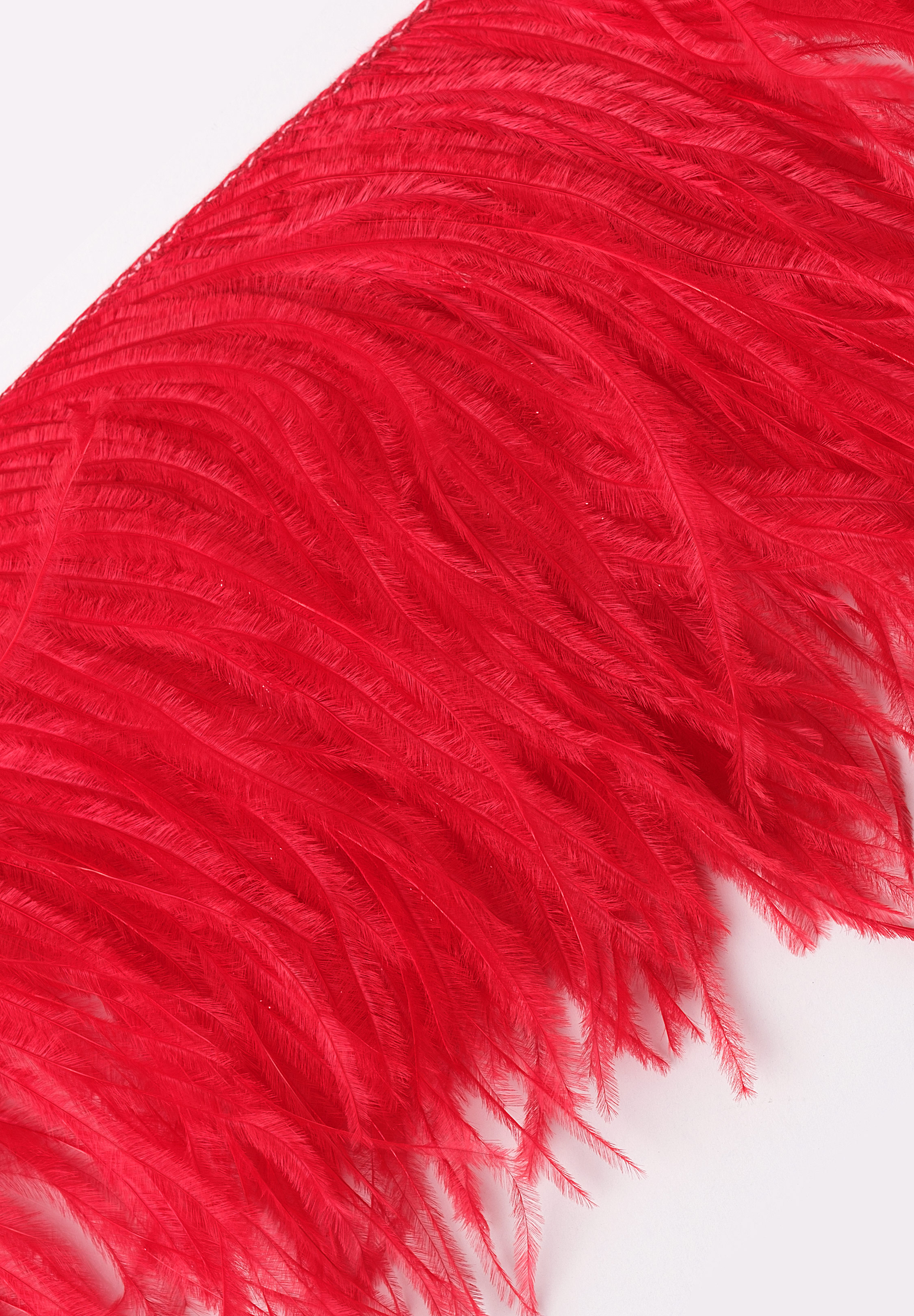 Red Ostrich Feathers, 10 Yards - Fiery Red Ombre discount Ostrich Fringe Trim Wholesale Feather (Bulk) : 4509