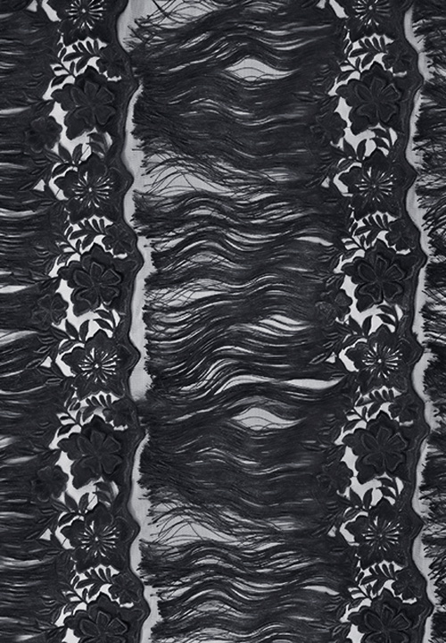 Chrisanne Clover Embroidered Flower and Fringed Net