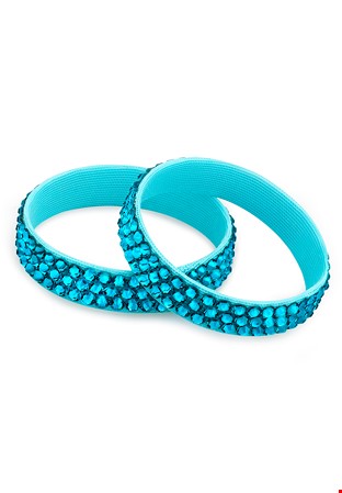 BeSparkled Blue Zircon 3 Row Rhinestone Bracelet (Single)-Blue Zircon