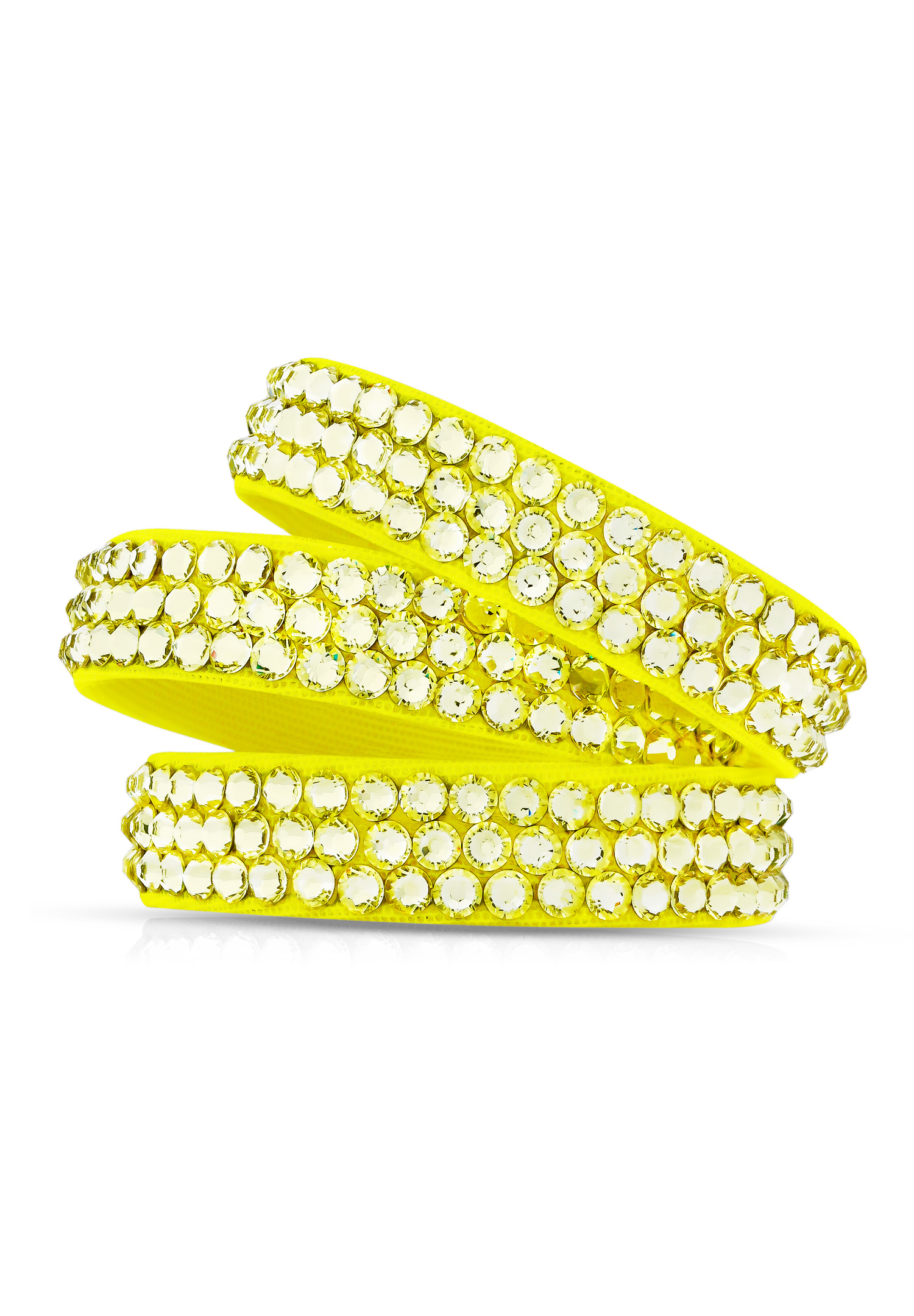 BeSparkled Citrine 3 Row Rhinestone Bracelet (Single)-Citrine