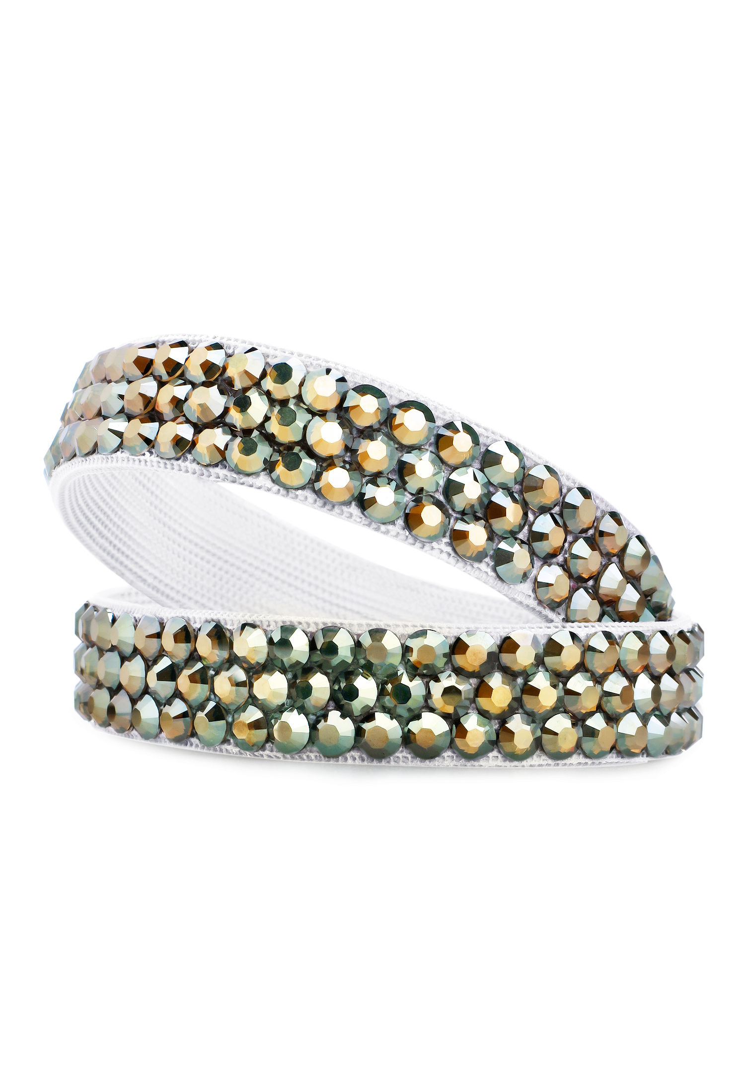 BeSparkled Crystal Tabac 3 Row Rhinestone Bracelet (Single)-Crystal Tabac