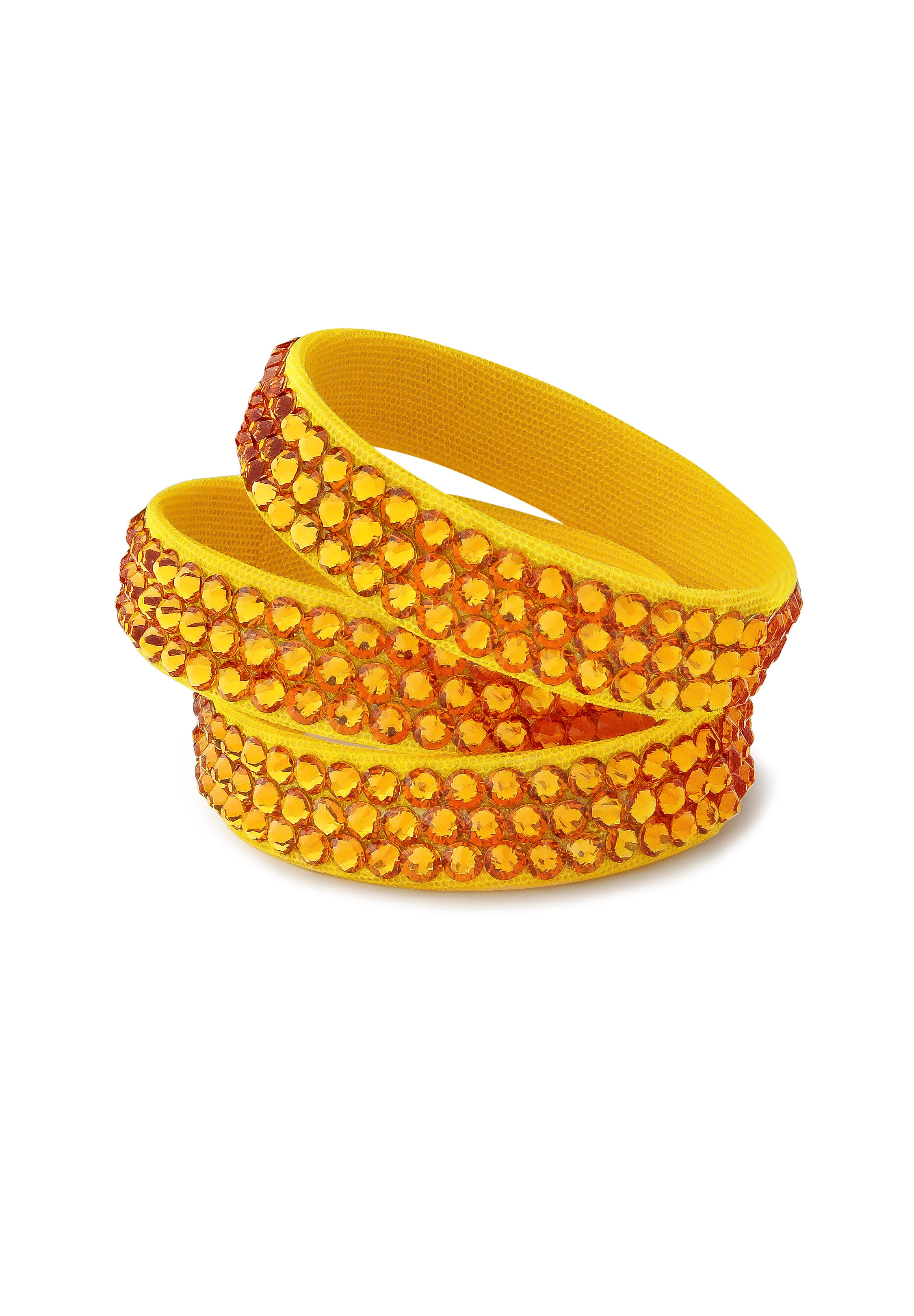 BeSparkled Topaz 3 Row Rhinestone Bracelet (Single)-Topaz