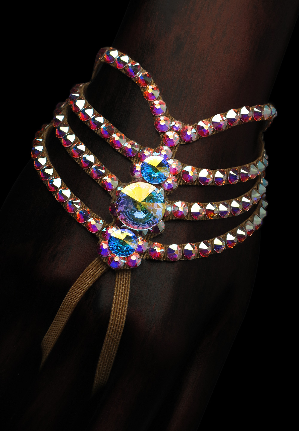 Bettina Rhinestone Hand Harness HH-104 -Crystal AB