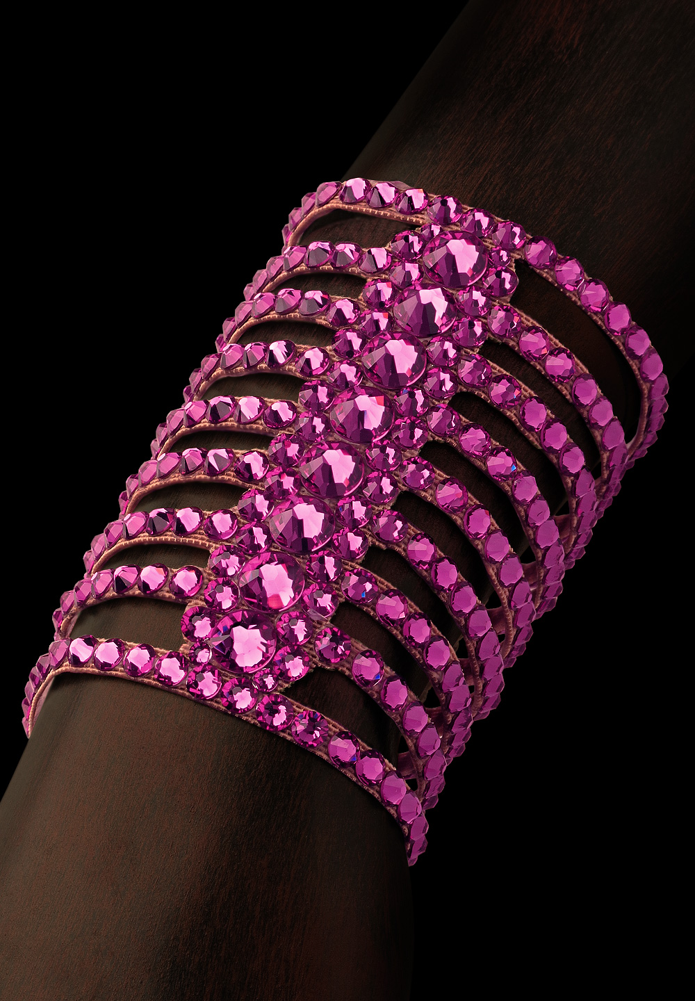 Bettina Rhinestone Bracelet BC-204 Fushia-Fushia