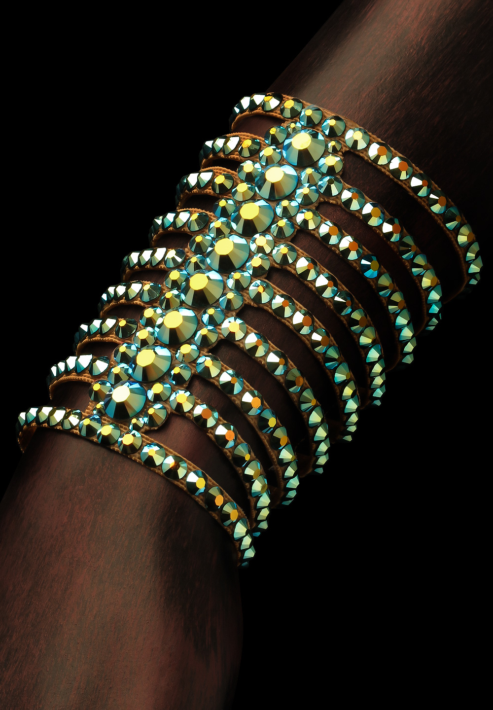 Bettina Rhinestone Bracelet BC-204 Jet AB-Jet AB