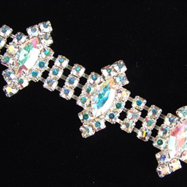Rhinestone bracelet B890107 CAB-Crystal AB