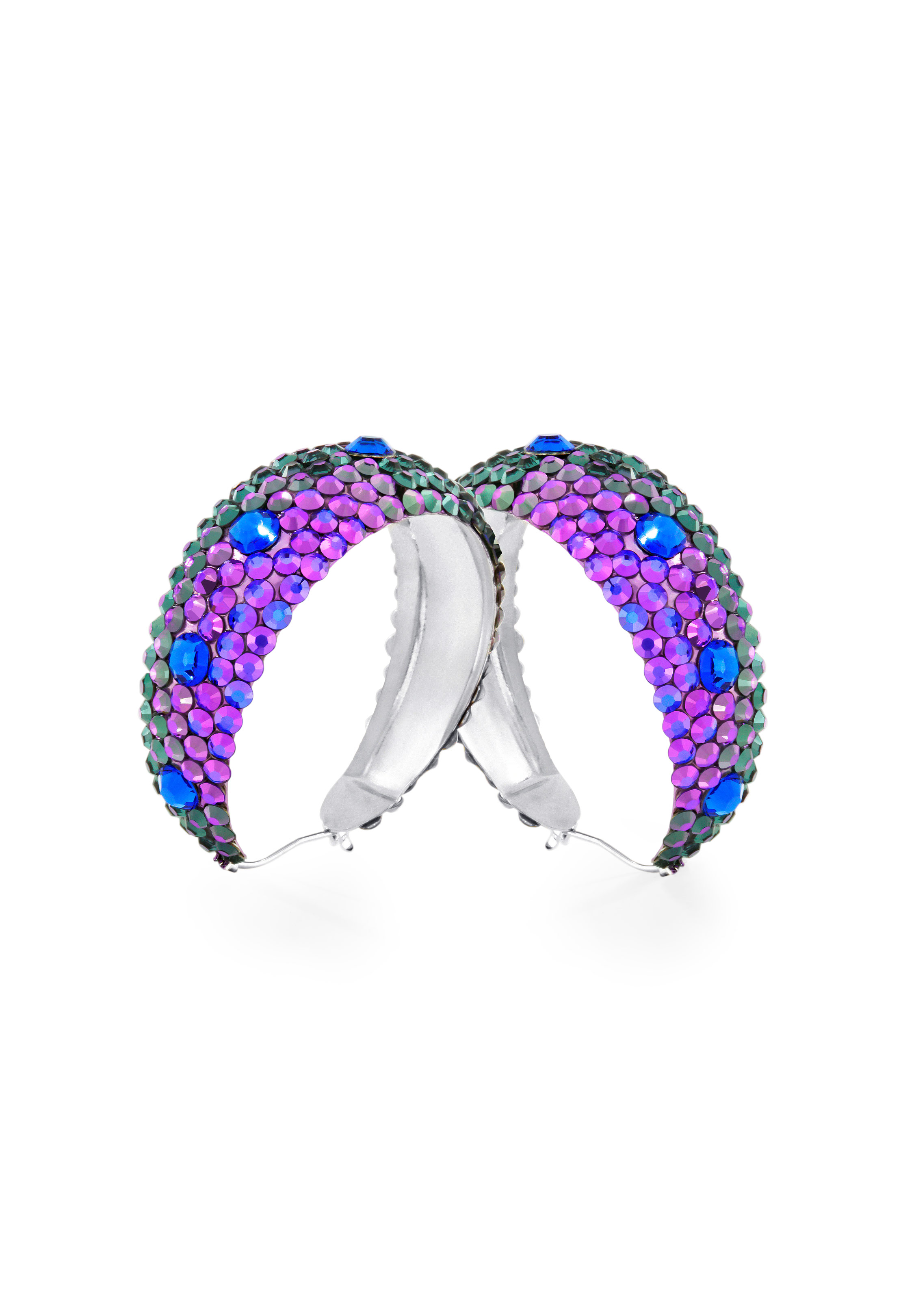 Calista Crystallized Hoop Earrings-Light Rose