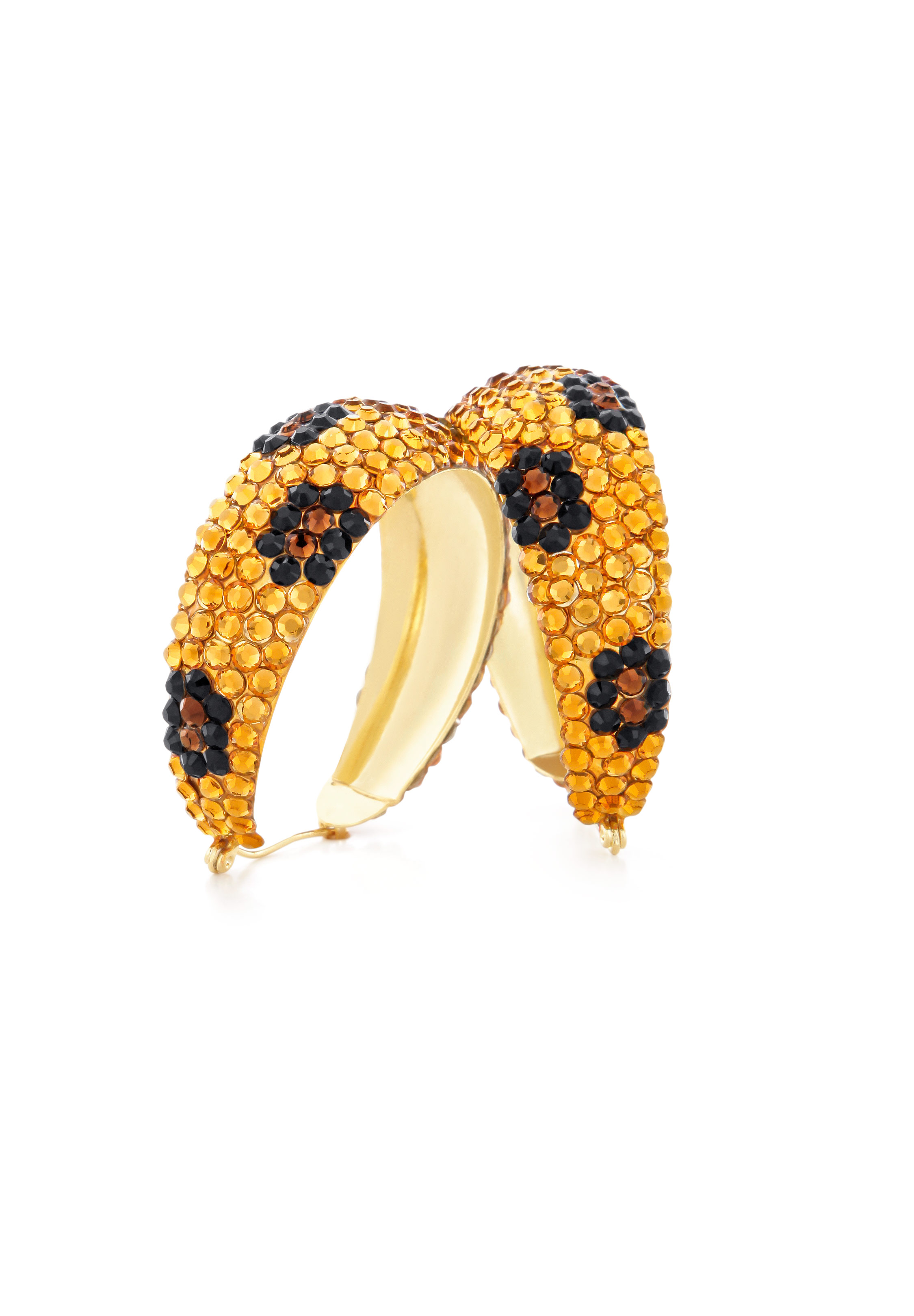 Calista Crystallized Hoop Earrings-Volcano
