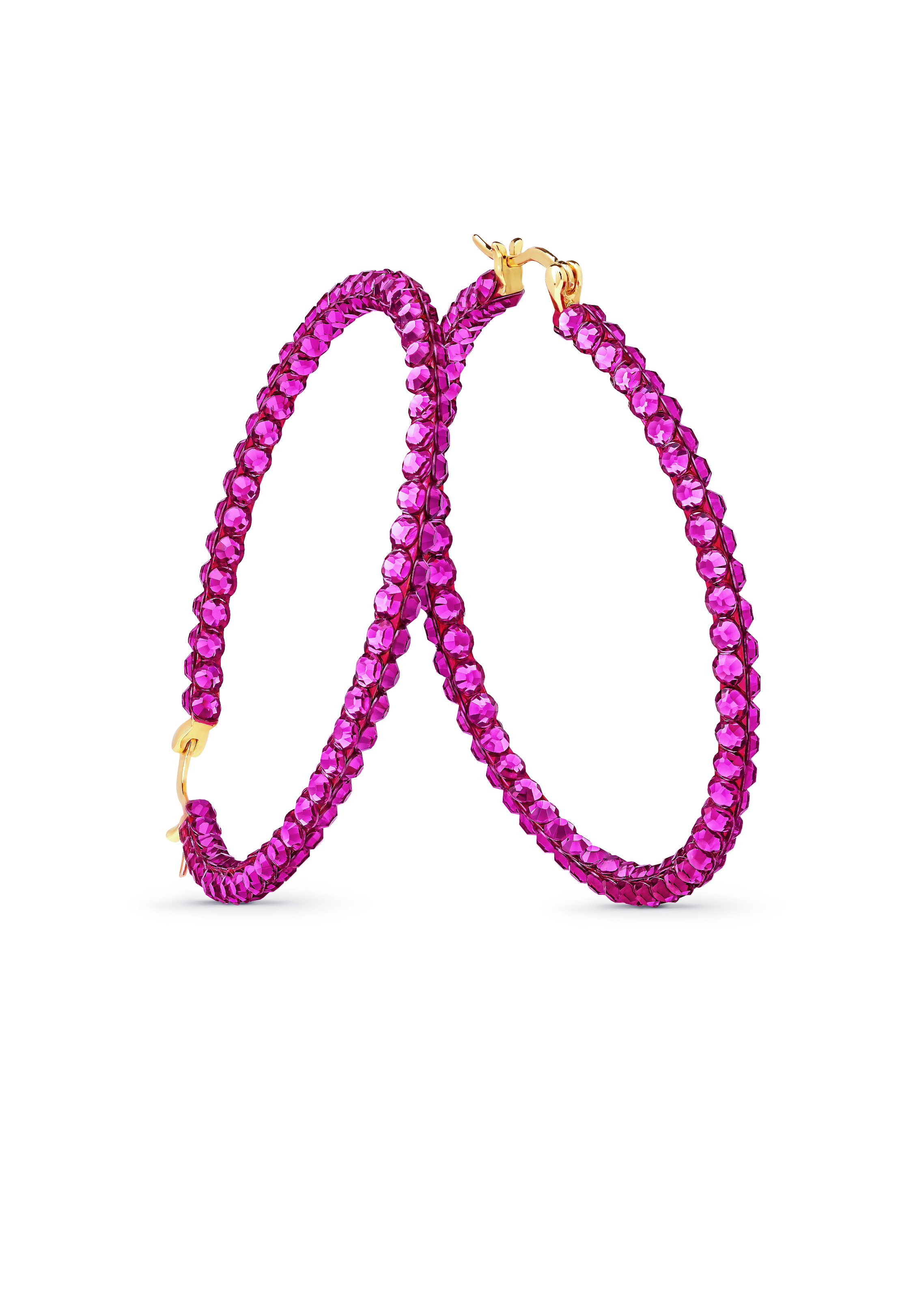 Calista Triple Shine Hoop-Fuchsia