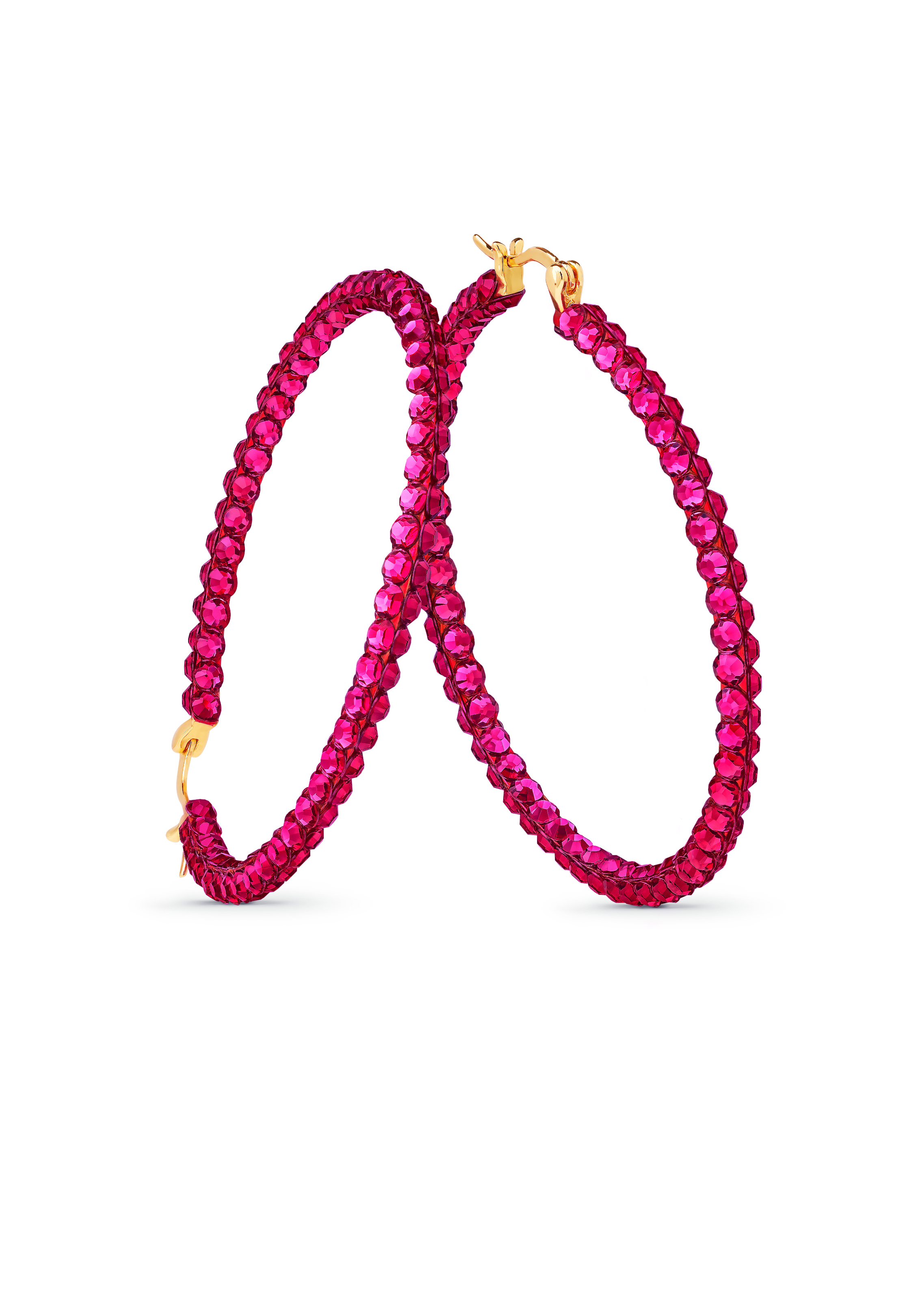 Calista Triple Shine Hoop-Ruby