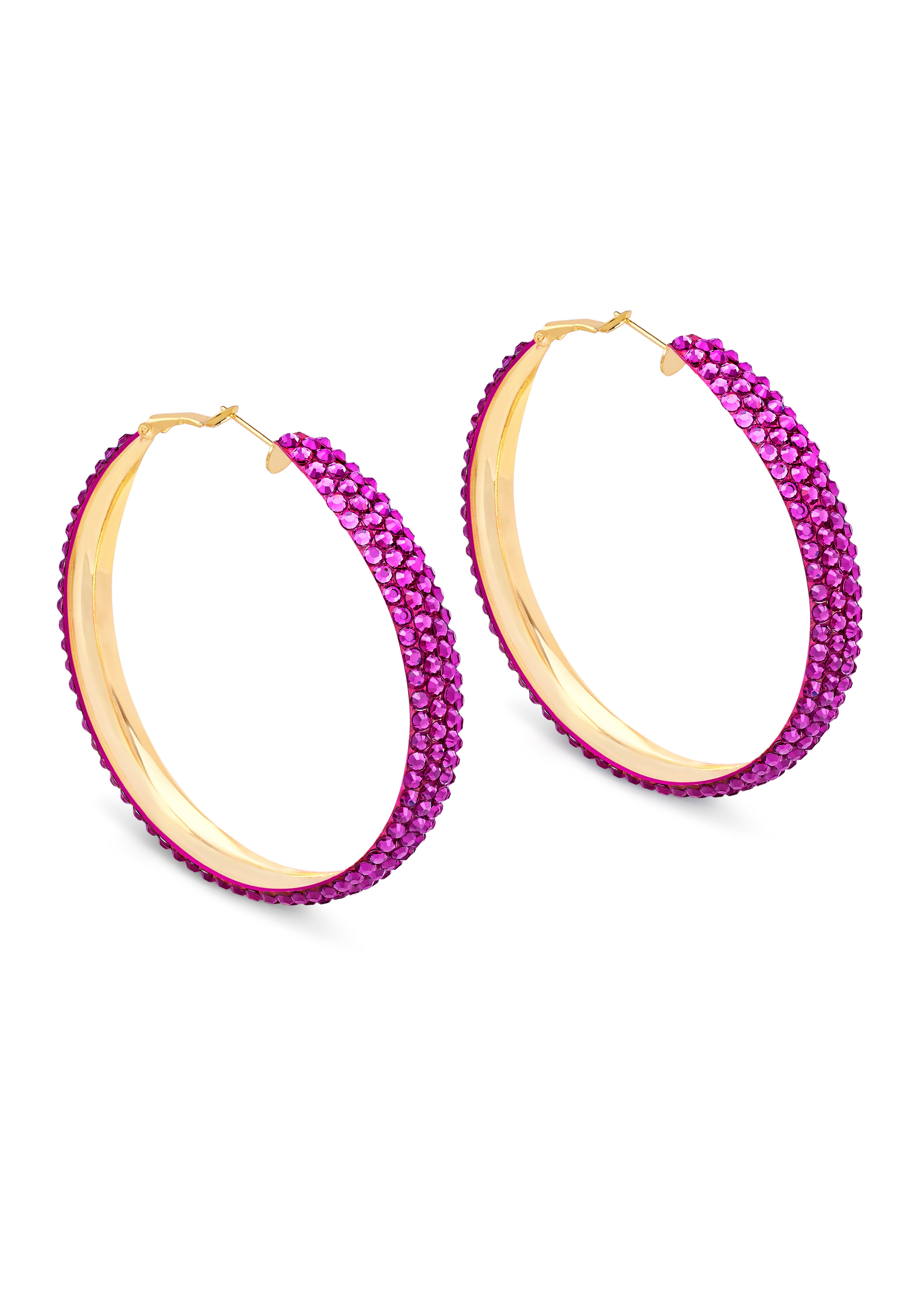 Classic Shine Hoop Earrings HE/L PE-Fuchsia