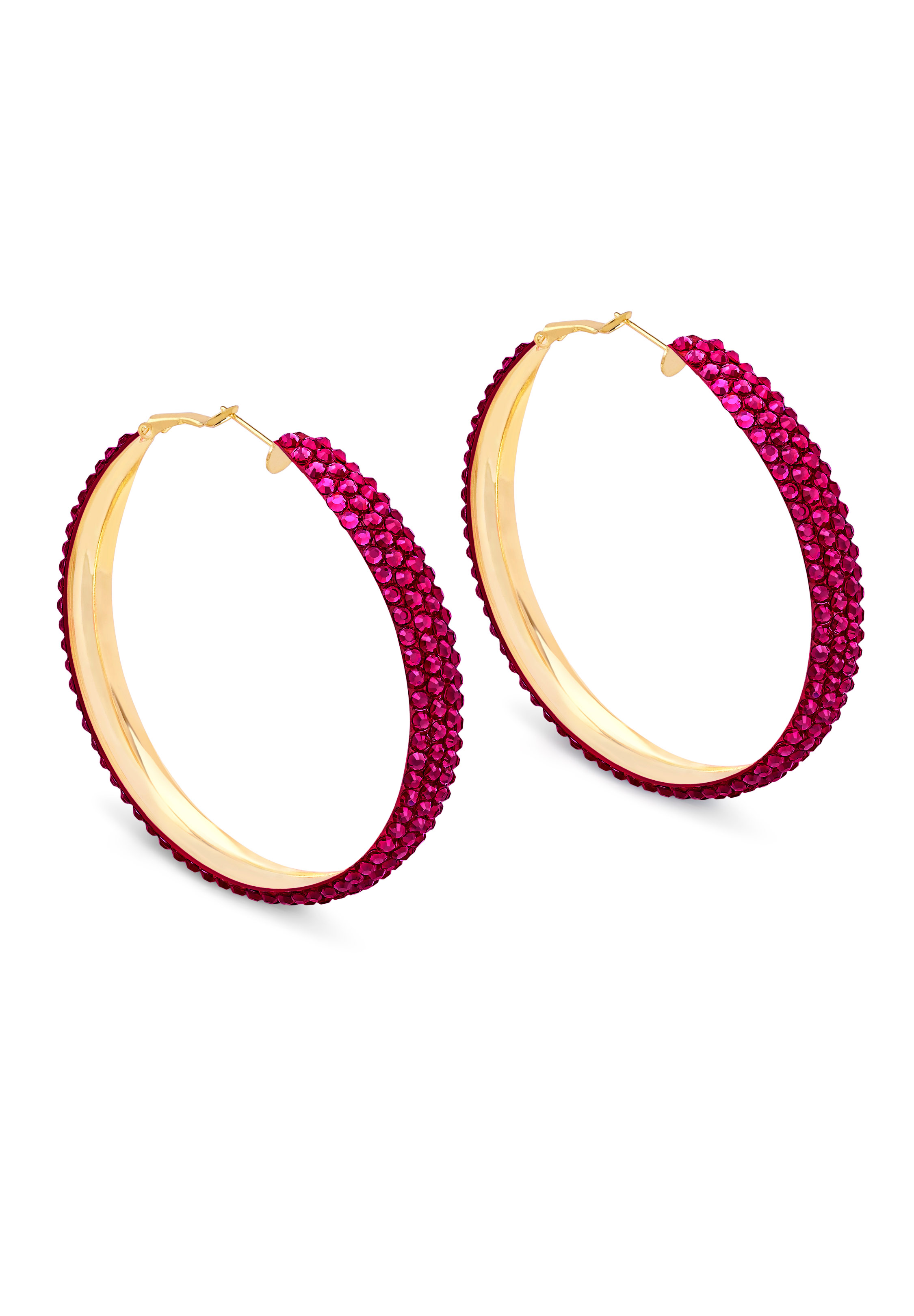Classic Shine Hoop Earrings HE/L PE-Ruby