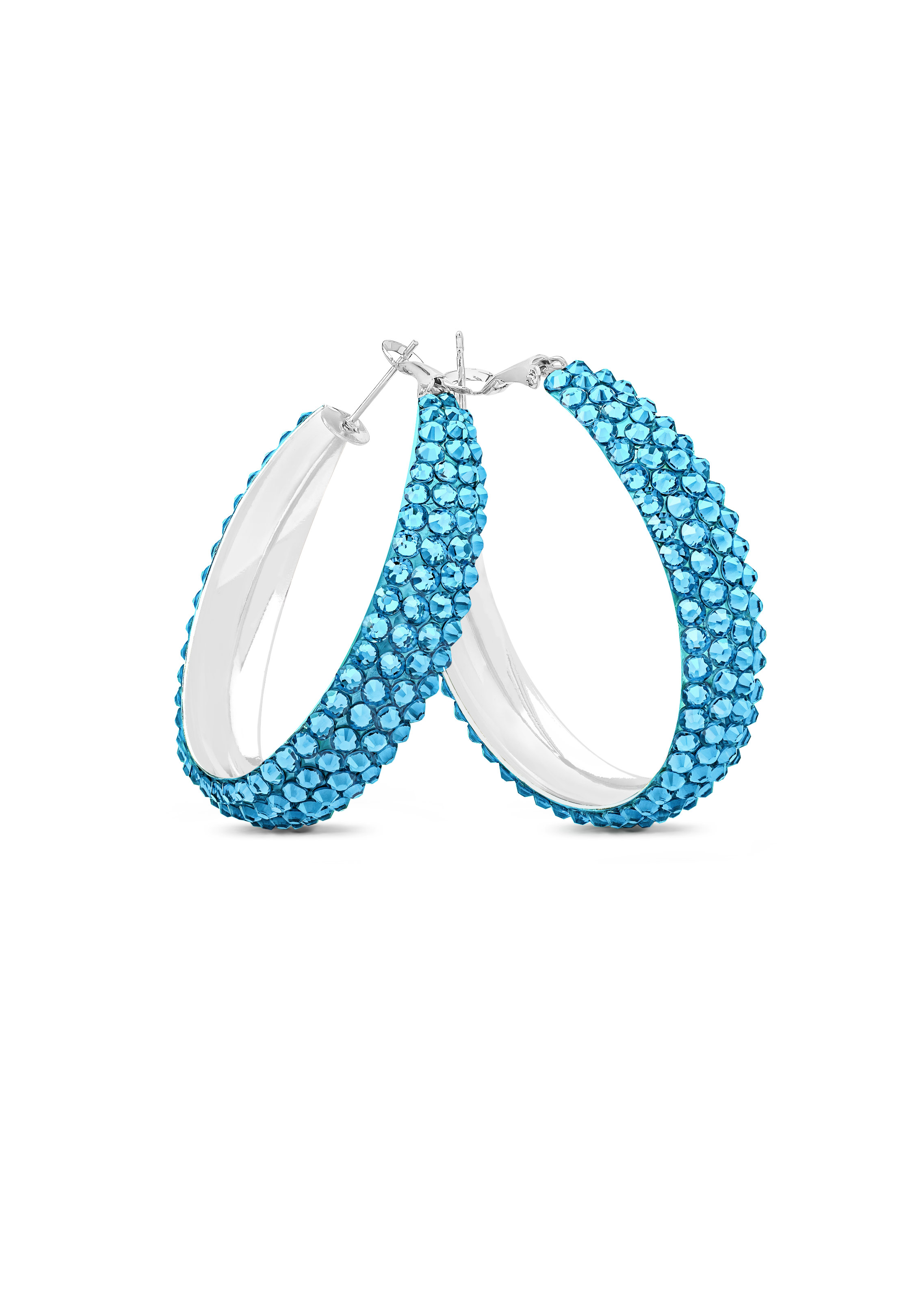 Classic Shine Hoop Earrings HE/S PE-Aquamarine