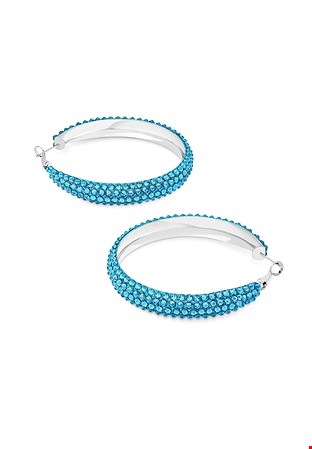 Classic Shine Hoop Earrings-M (2 x 2 inch)-Aquamarine