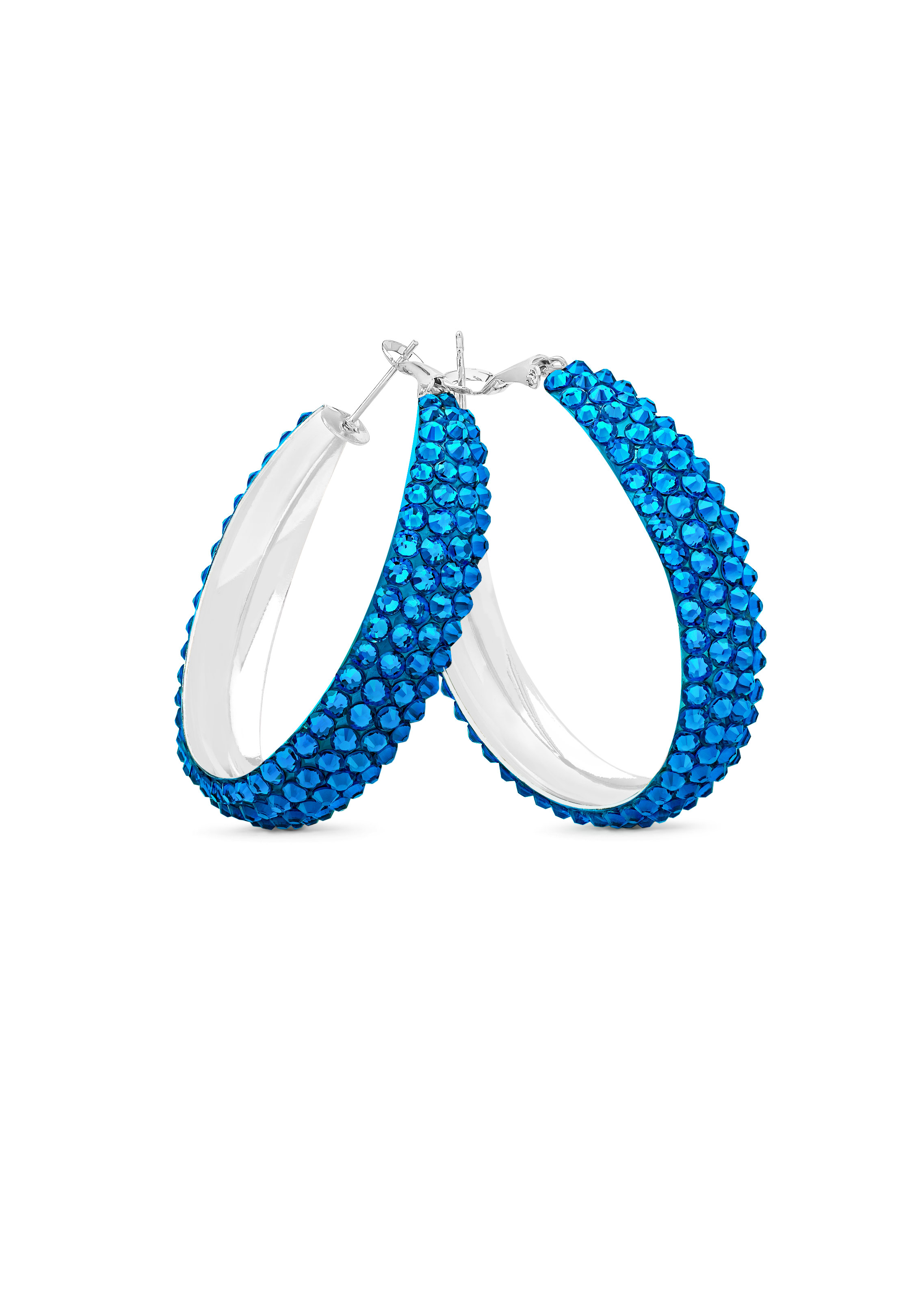 Classic Shine Hoop Earrings-S (1.75 X 1.75 inch)-Capri Blue