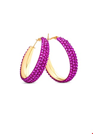 Classic Shine Hoop Earrings-S (1.75 X 1.75 inch)-Fuchsia