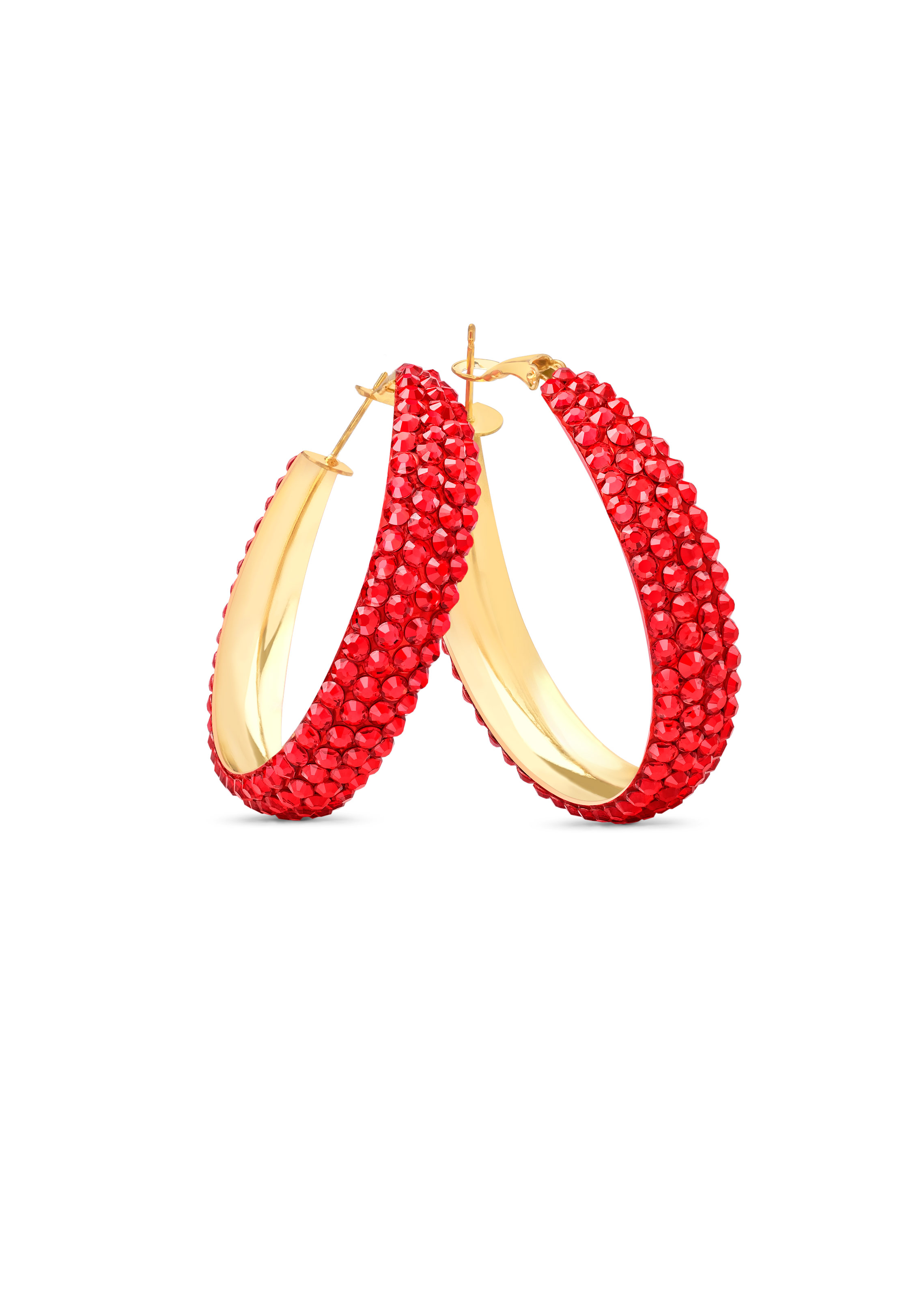 Classic Shine Hoop Earrings-S (1.75 X 1.75 inch)-Light Siam
