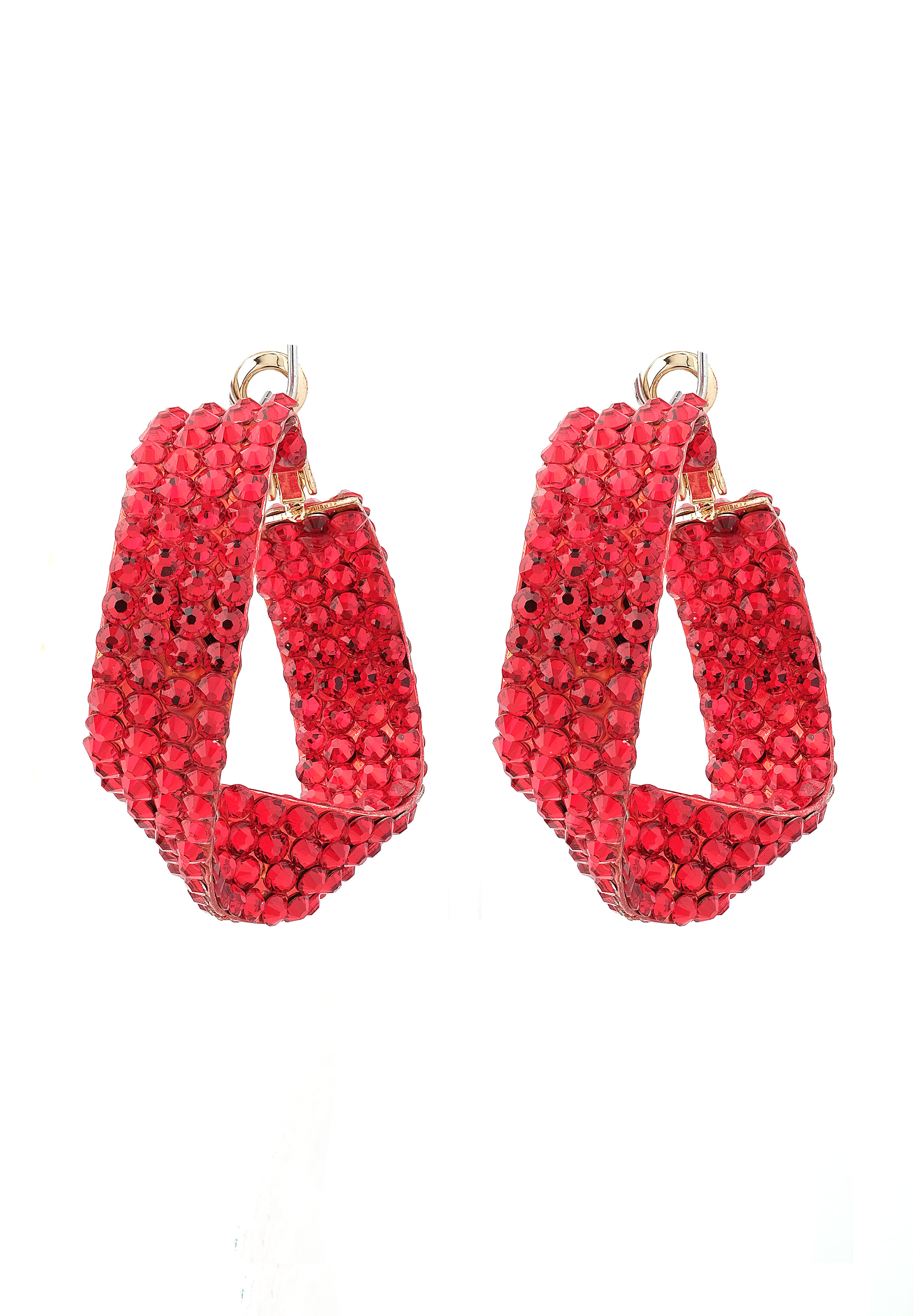 Crystal Wave Hoop Earrings-Capri Blue