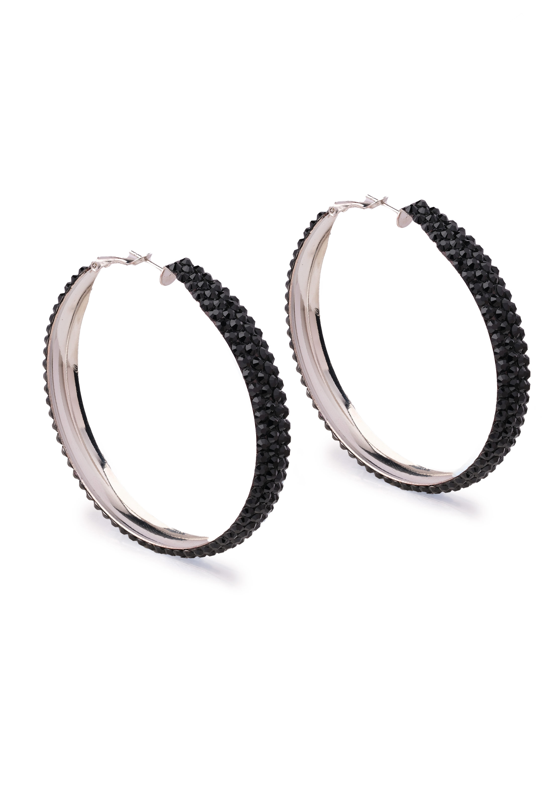 Crystal Wave Hoop Earrings-Light Siam