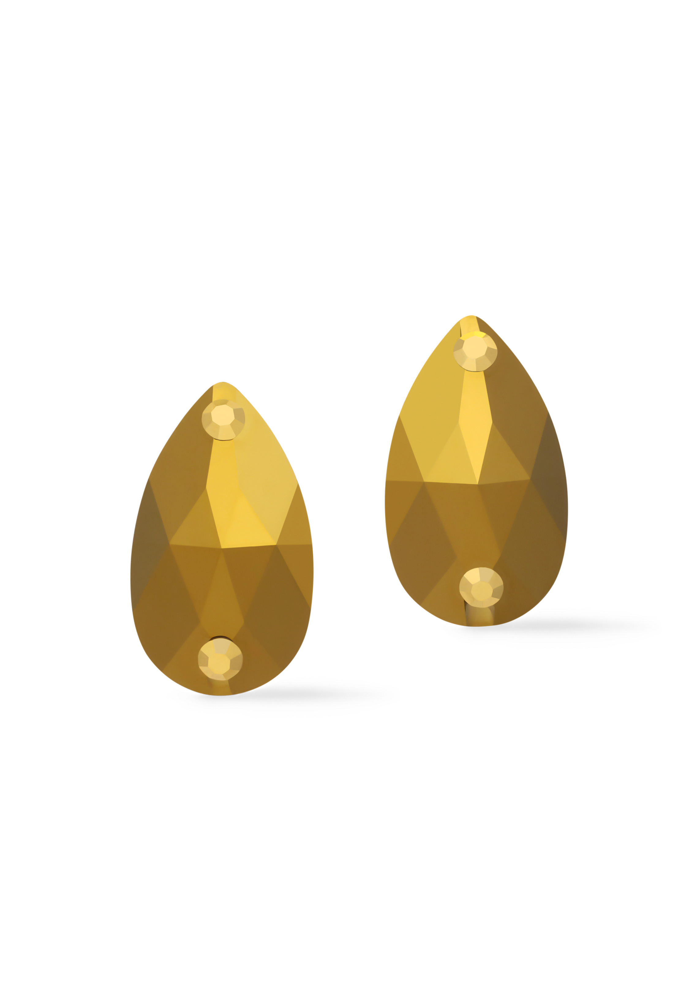 Crystal Tear Drop Earrings Gold 2524GD-Gold