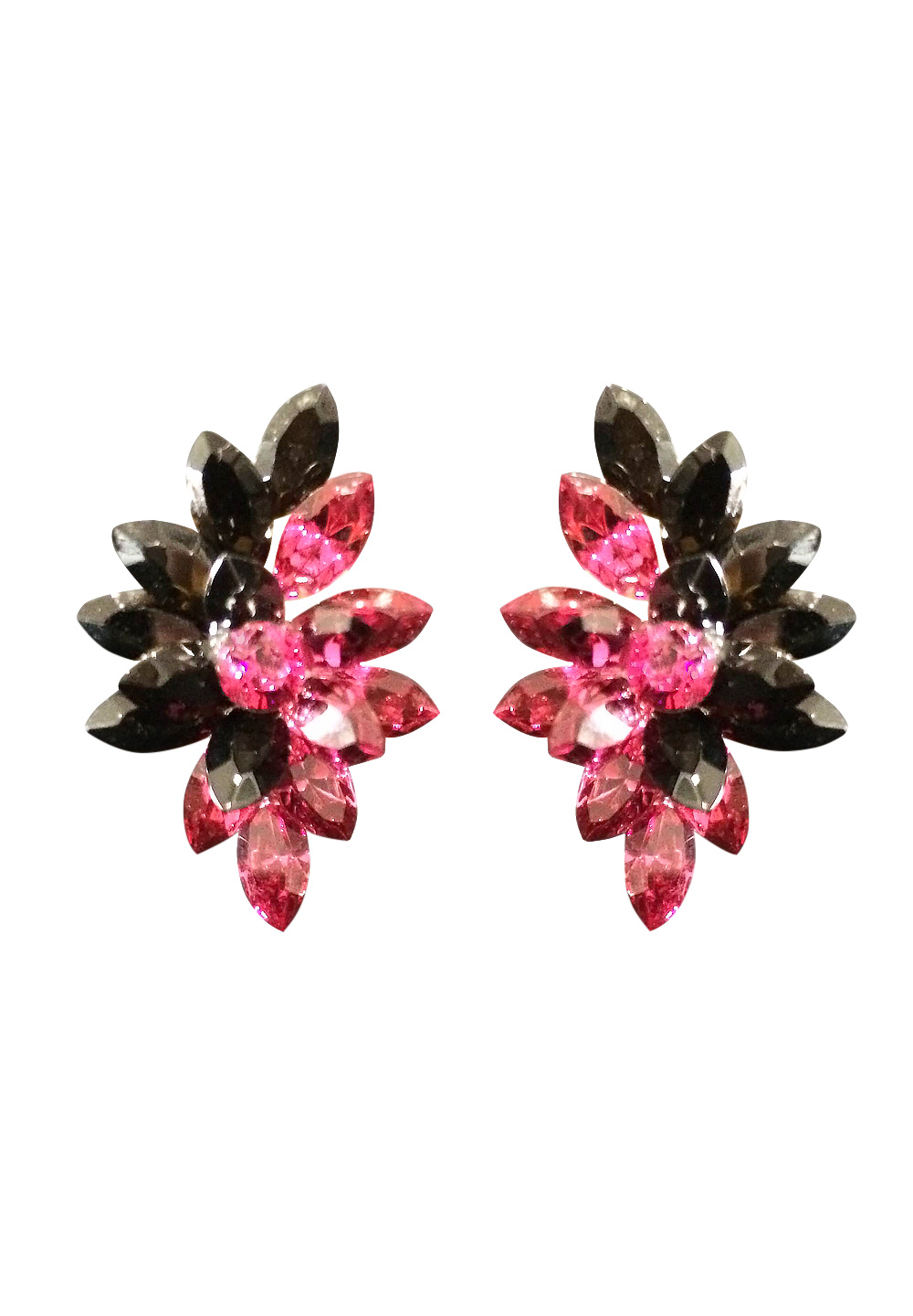 Rhinestone Earring 2031 FCJ-Fuchsia
