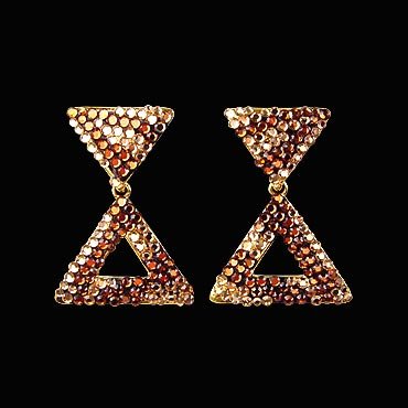 Rhinestone Earring 204049 ST-Smoked Topaz