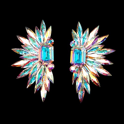 Rhinestone Earring 204131 CAB-Crystal AB