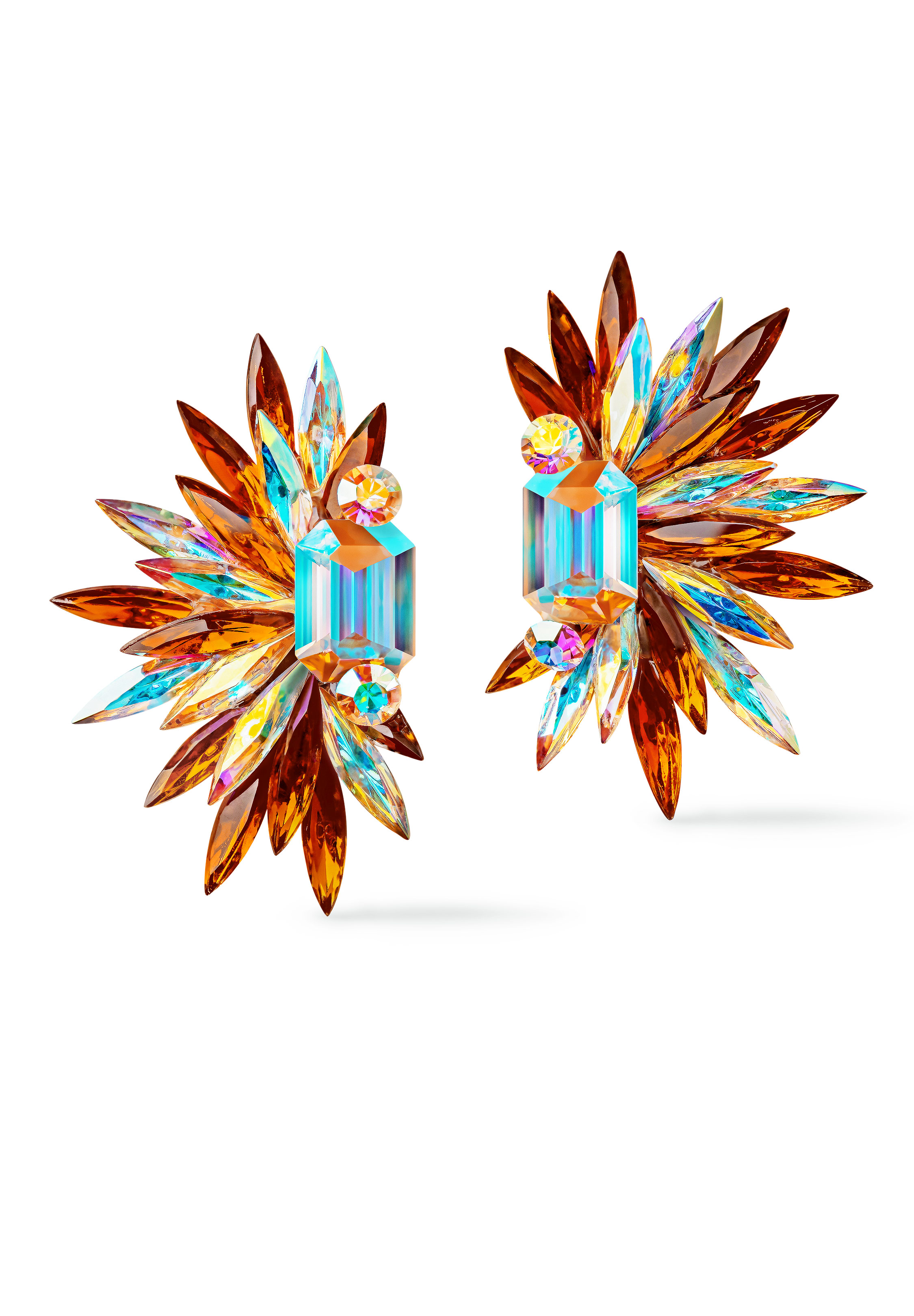 Rhinestone Earring 204131 ST-Smoked Topaz