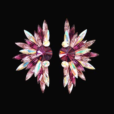 Rhinestone Earring 204132 AMVL-Amethyst / Vitrail Light