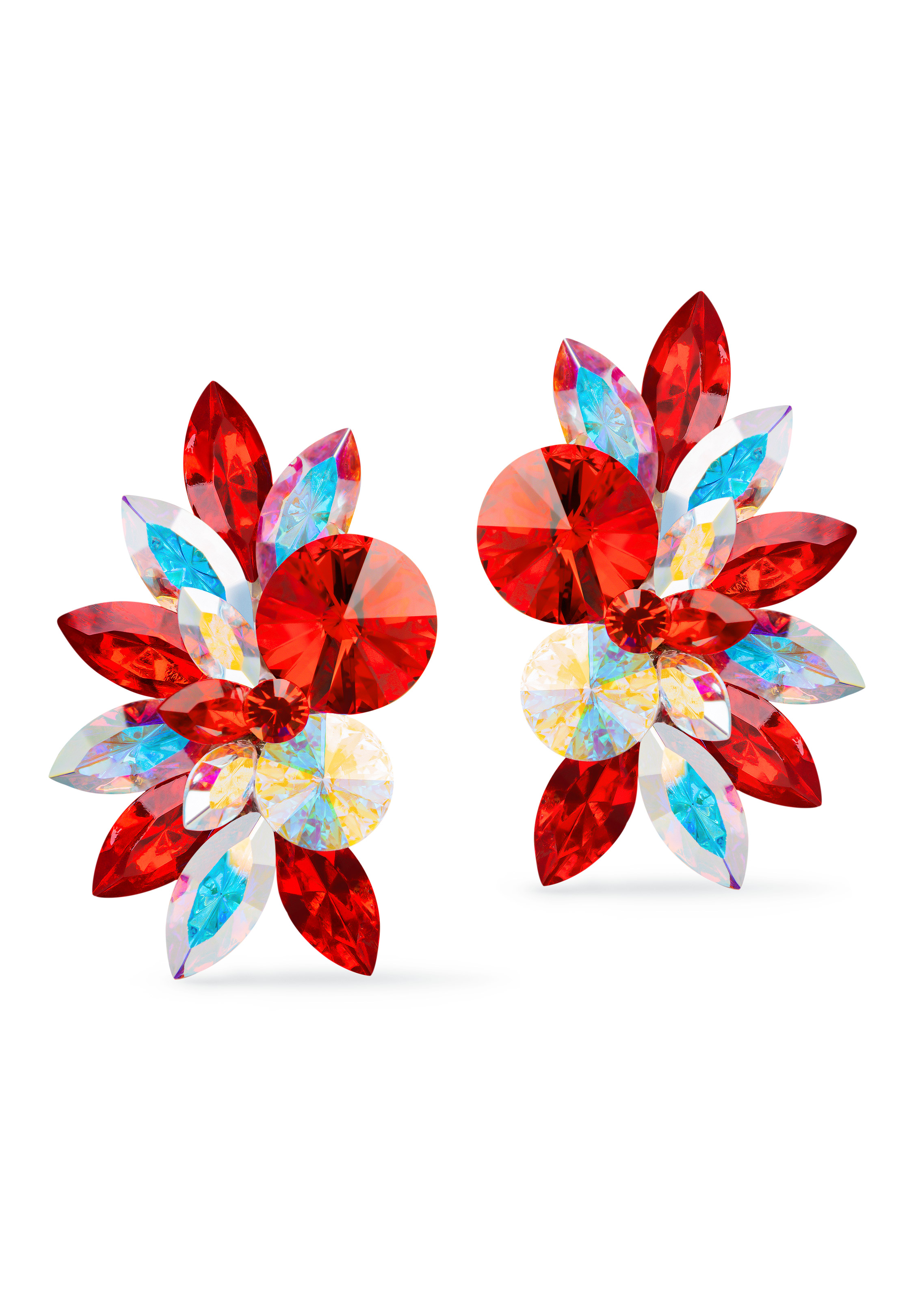 Rhinestone Earring 204164 LSMCAB-Lt. Siam /Crystal AB