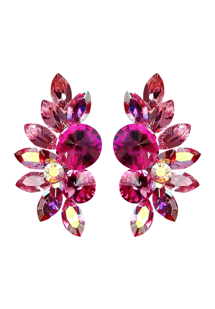 Rhinestone Earring 204164 RS-Rose