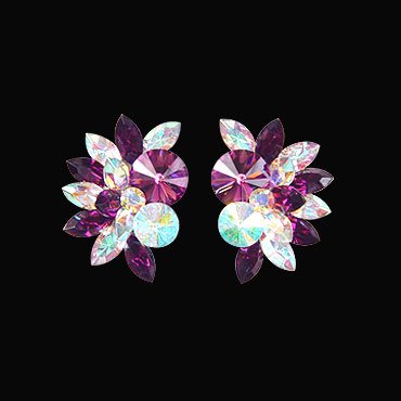 Rhinestone Earring 204187 AM-Amethyst