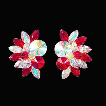 Rhinestone Earring 204187 CABHC-Crystal AB / Hyacinth