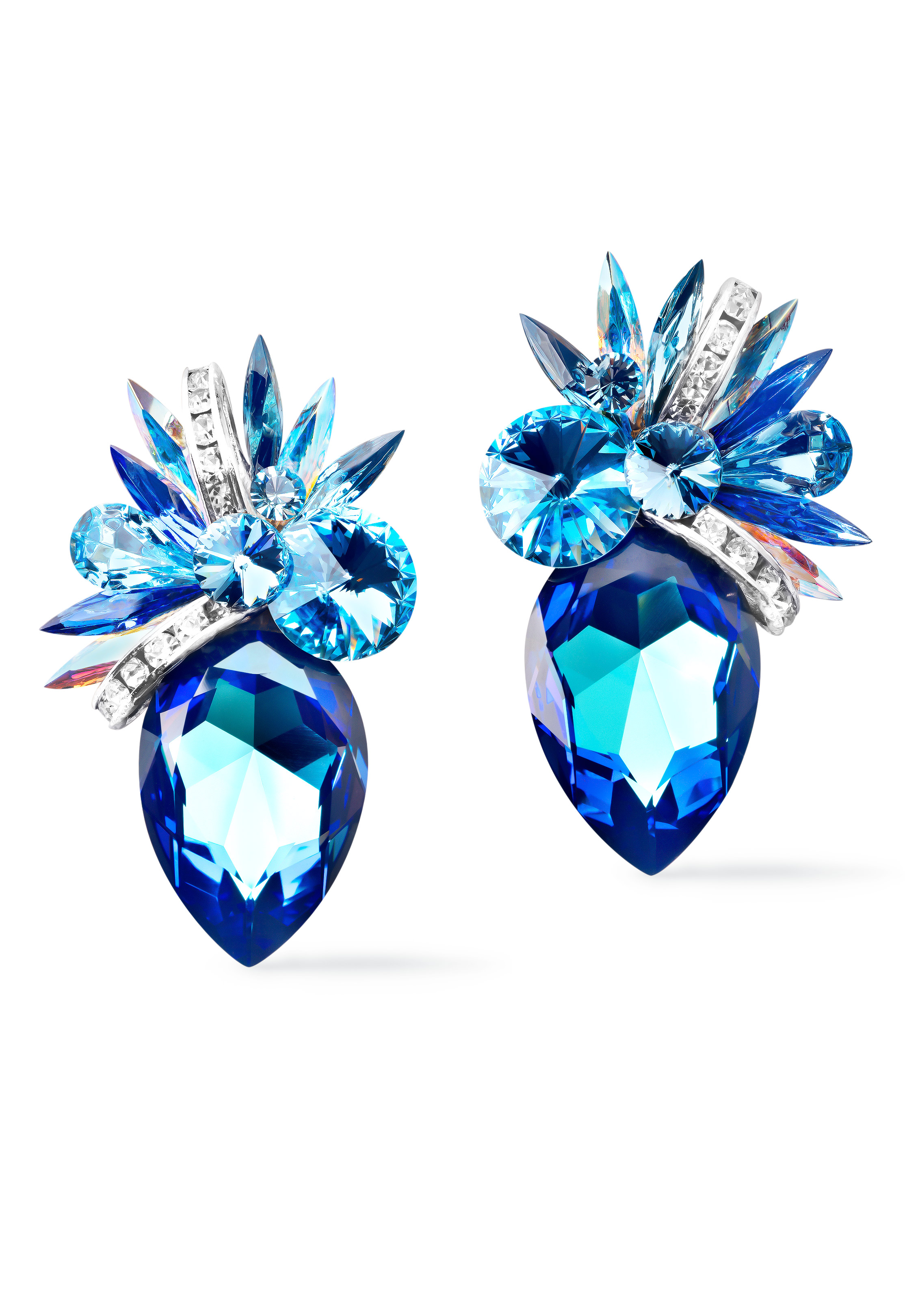 Rhinestone Earring 2045 MBAQ-Meridian Blue / Aquamarine