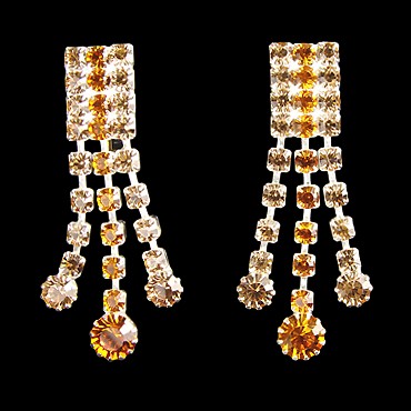 Rhinestone Earring 205036 ST-Smoked Topaz