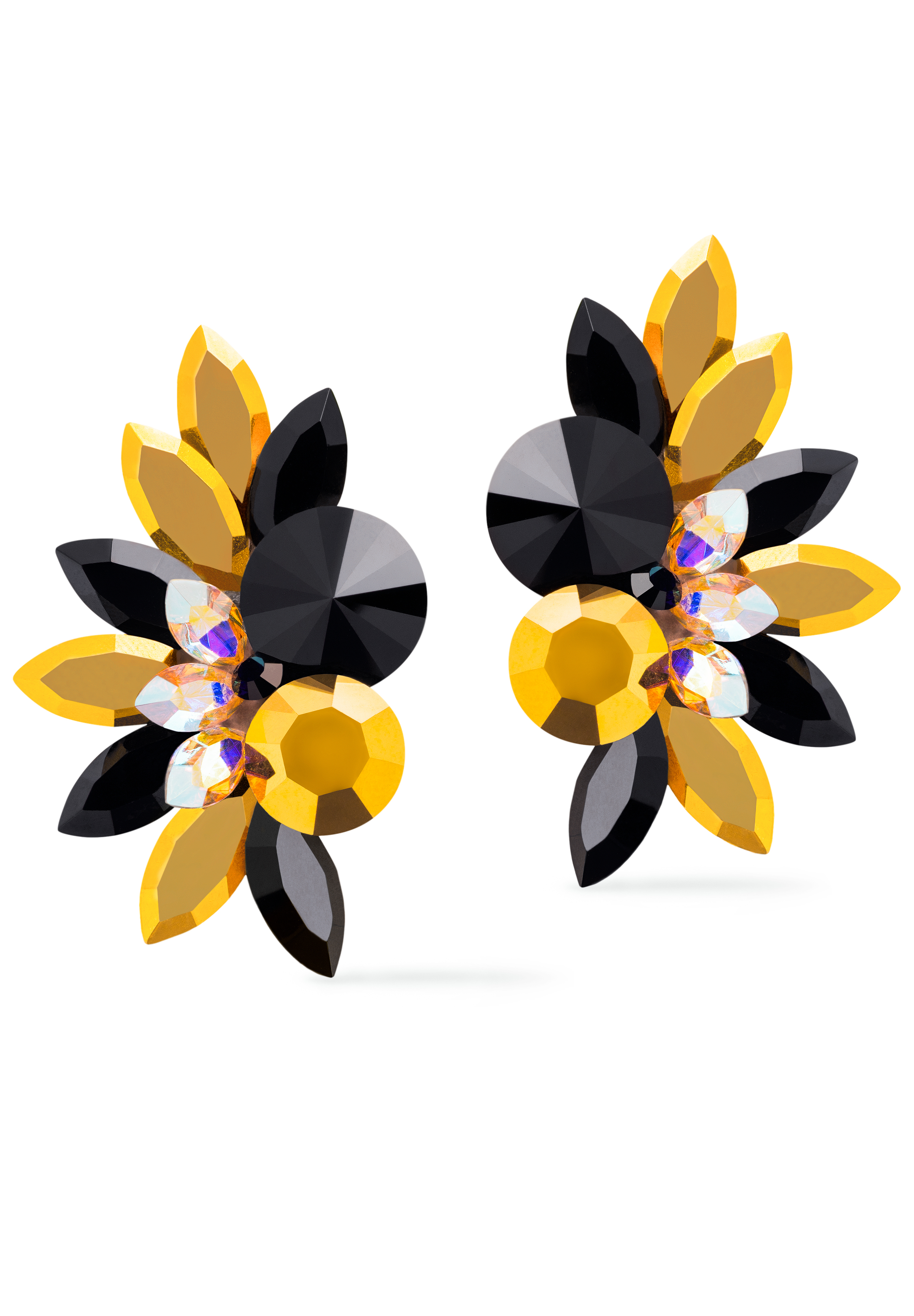 Rhinestone Earring 2053 JTGD-Gold / Jet