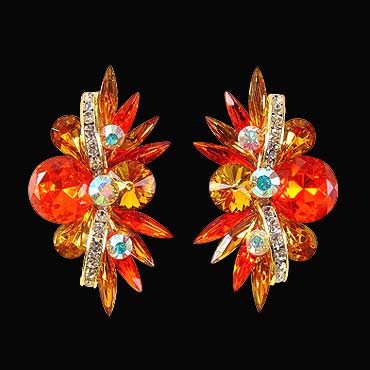 Rhinestone Earring 2067 HCTP-Hyacinth / Topaz