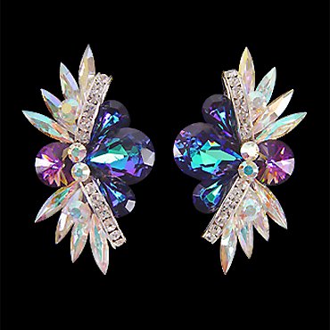 Rhinestone Earring 2067 SPCAB-Sapphire / Crystal AB