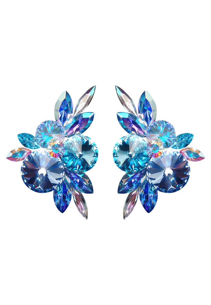 Rhinestone Earring 2070 SPAQ-Sapphire / Aquamarine