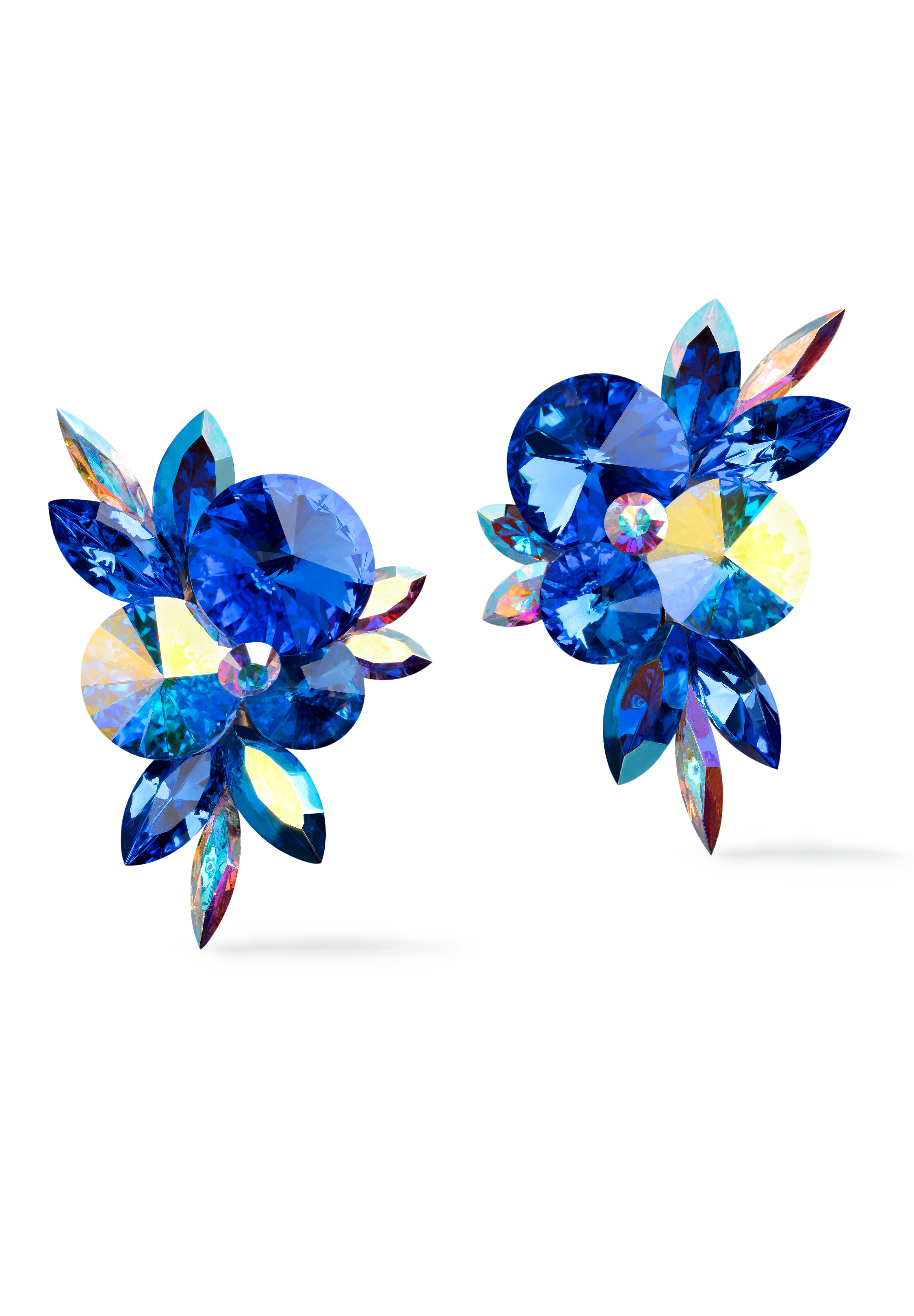 Rhinestone Earring 2070 SPCAB-Sapphire / Crystal AB